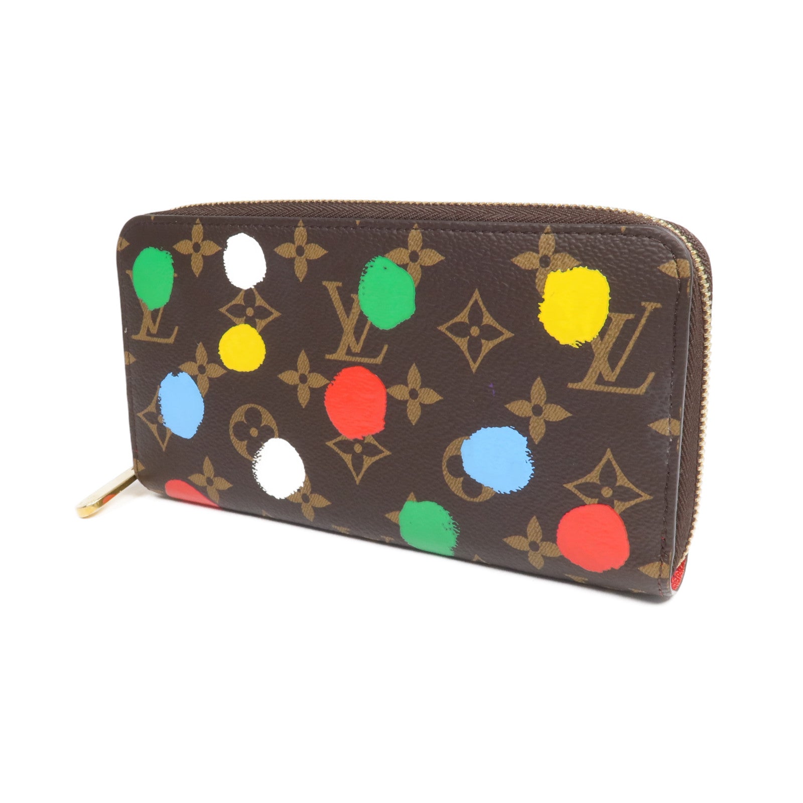 LOUIS VUITTON 【激減優惠】Monogram LV x Yayoi Kusama Zippy Wallet金扣長錢包