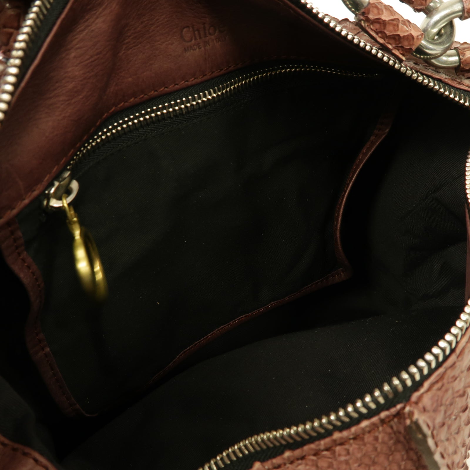 Chloe 【激減優惠】蛇皮皮革Shoulder Bag金扣肩背袋紅色