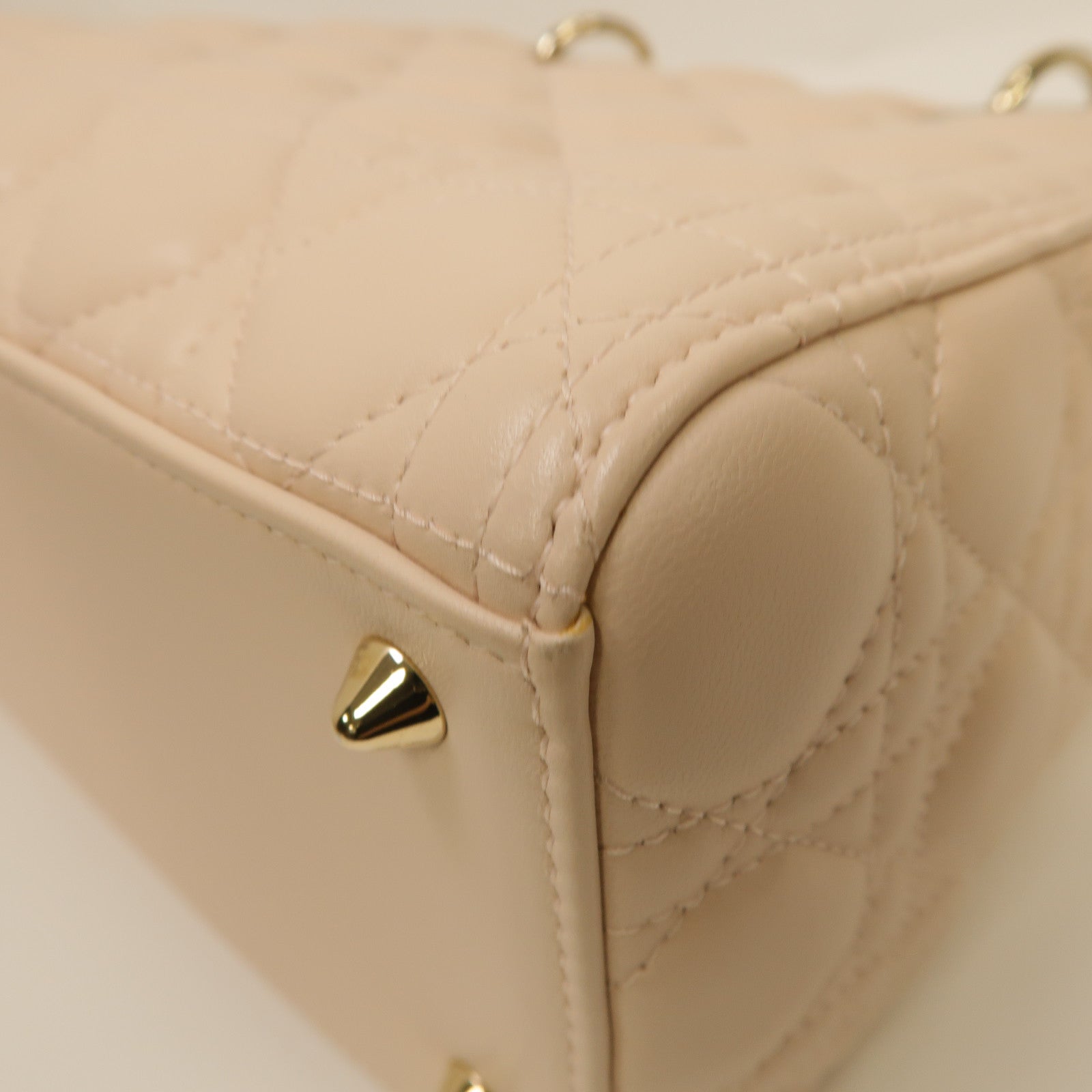 Dior 羊皮皮革Lady Dior Shoulder Bag金扣手挽肩背兩用袋粉紅色
