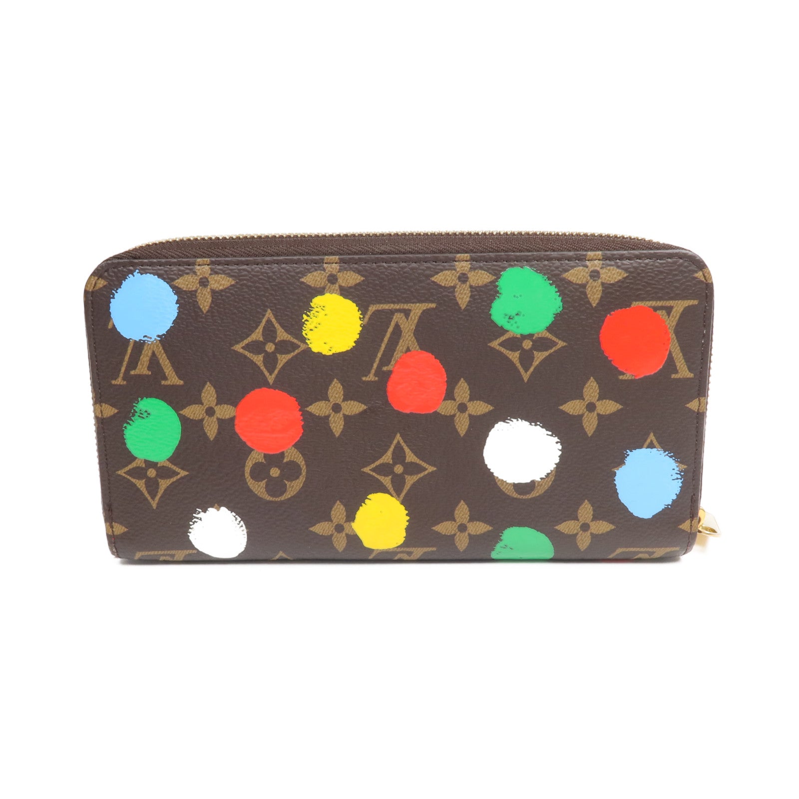 LOUIS VUITTON 【激減優惠】Monogram LV x Yayoi Kusama Zippy Wallet金扣長錢包