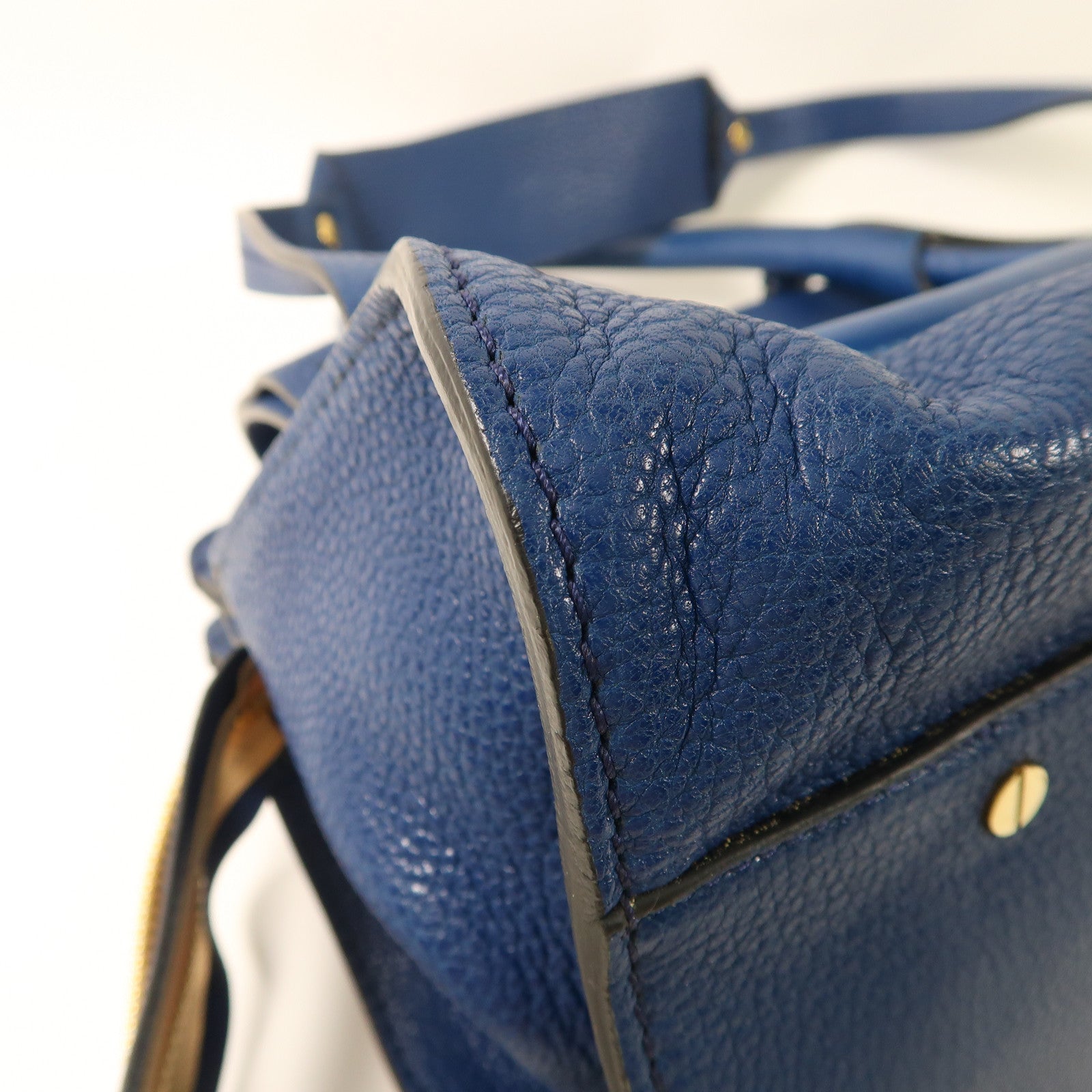 Chloe GHW 2 Way Shoulder Bag 3S1186 Calfskin Leather Blue