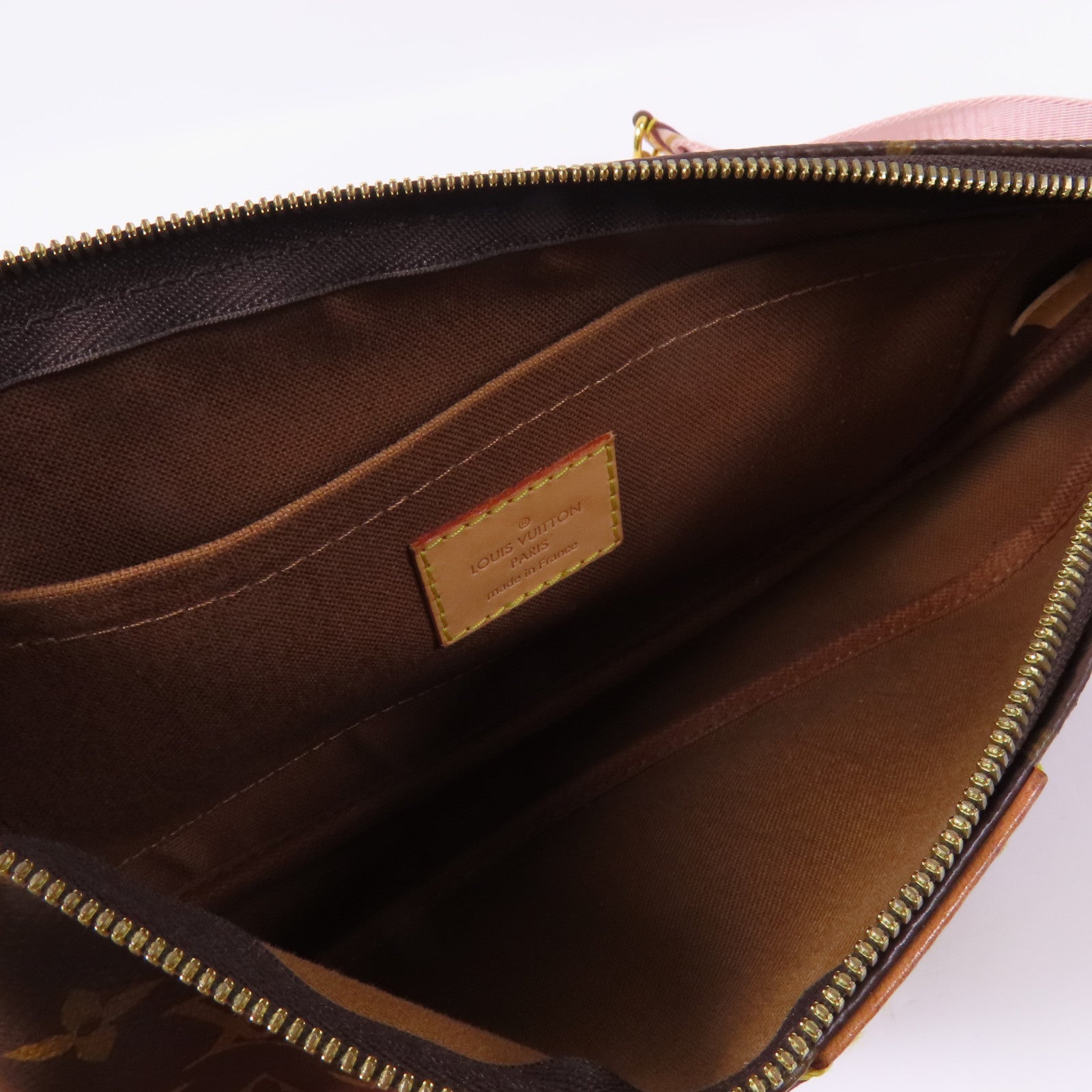 LOUIS VUITTON Monogram Multi Pochette Accessoires金扣手挽肩背兩用袋棕色