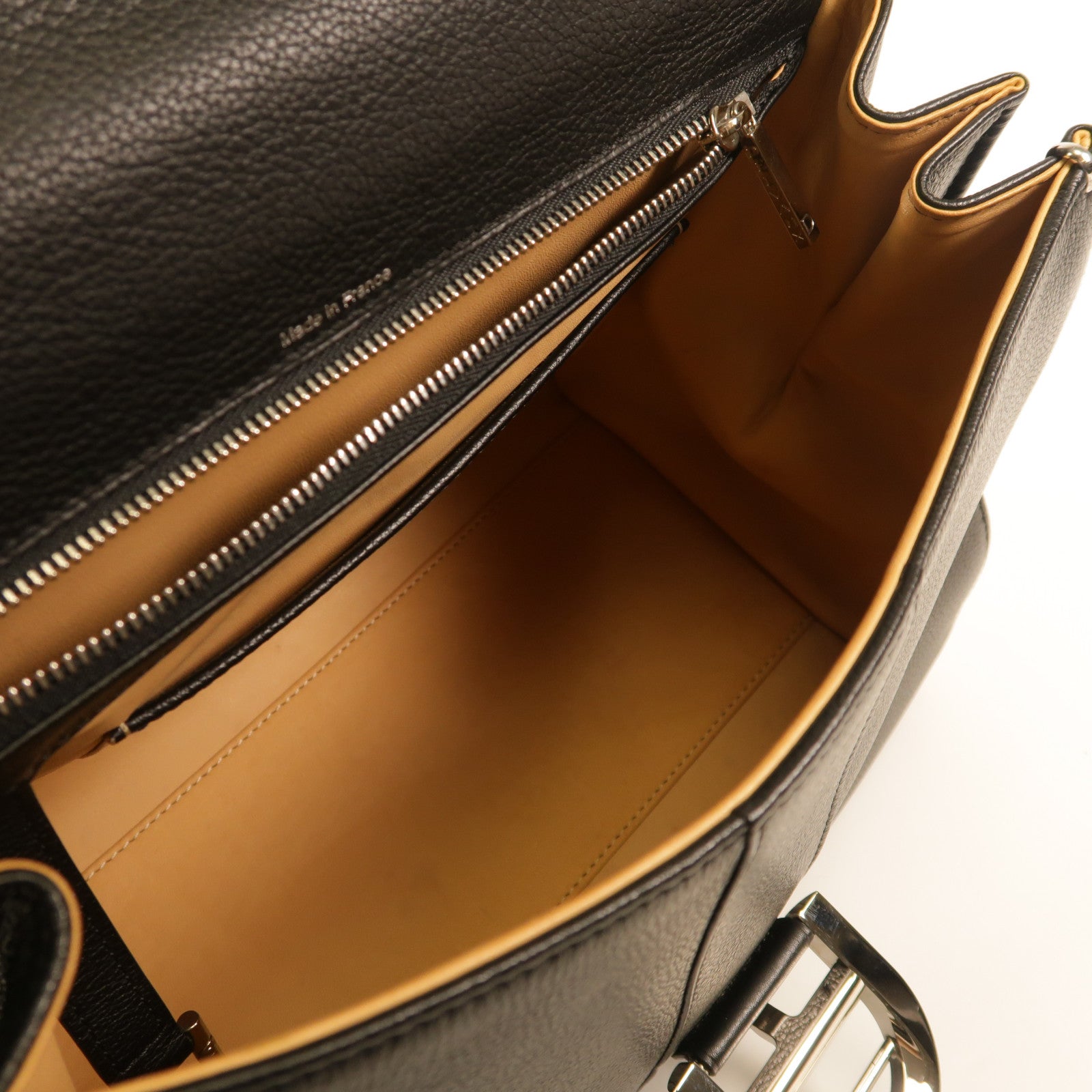 Delvaux 牛皮皮革Brillant MM金扣手挽肩背兩用袋黑色