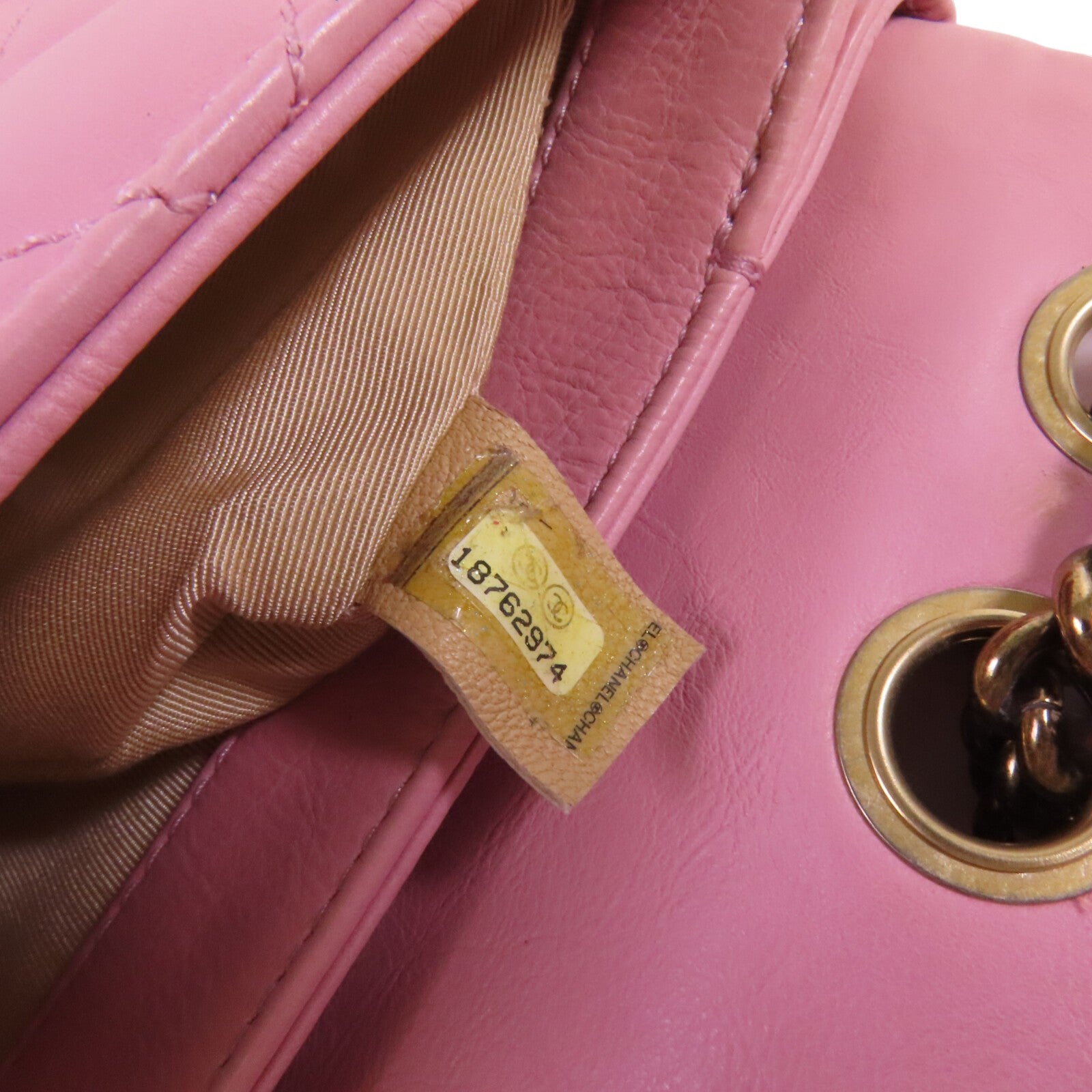 CHANEL 牛皮皮革Chain Shoulder金扣鏈帶肩背袋