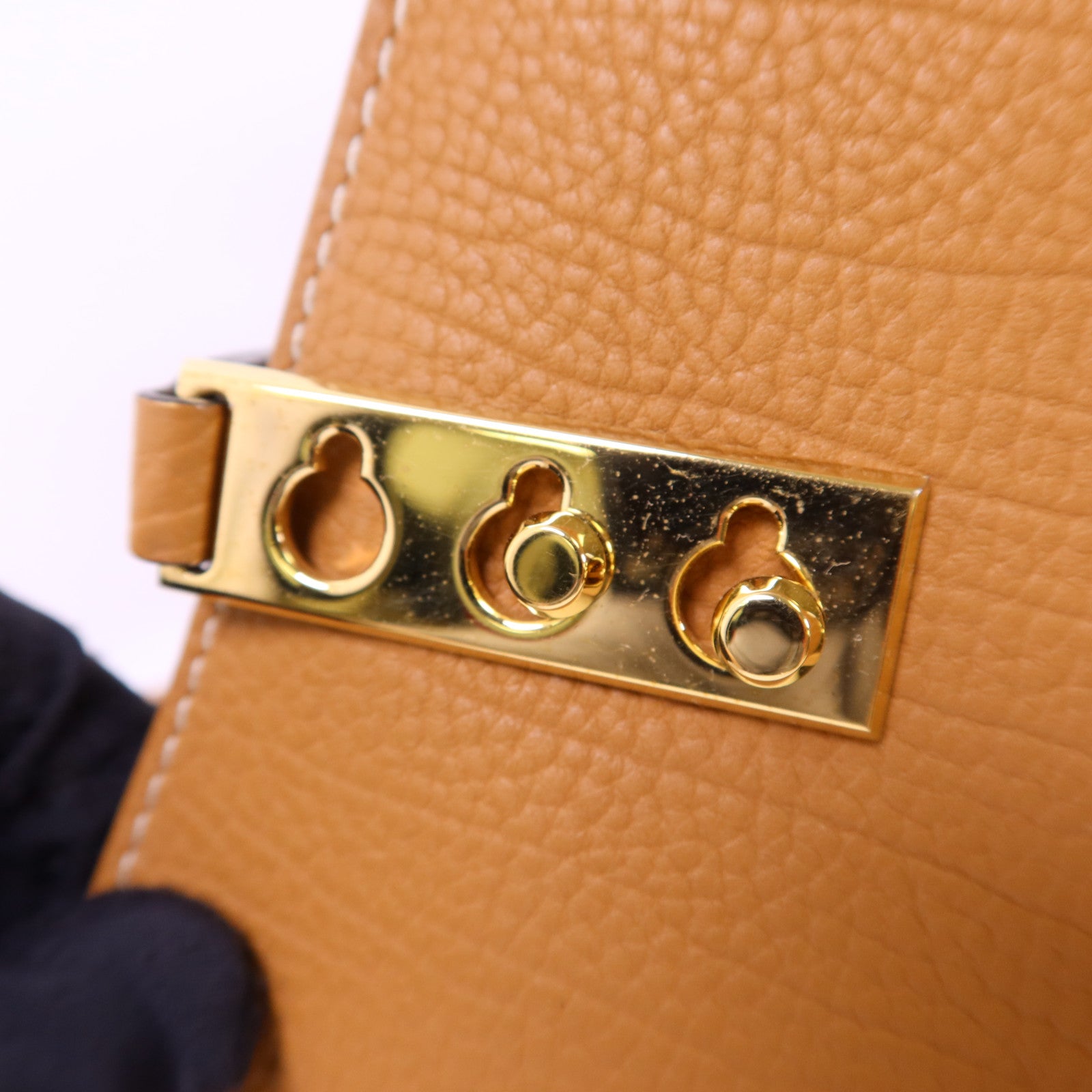 Delvaux 牛皮皮革Tempete PM金扣手挽肩背兩用袋