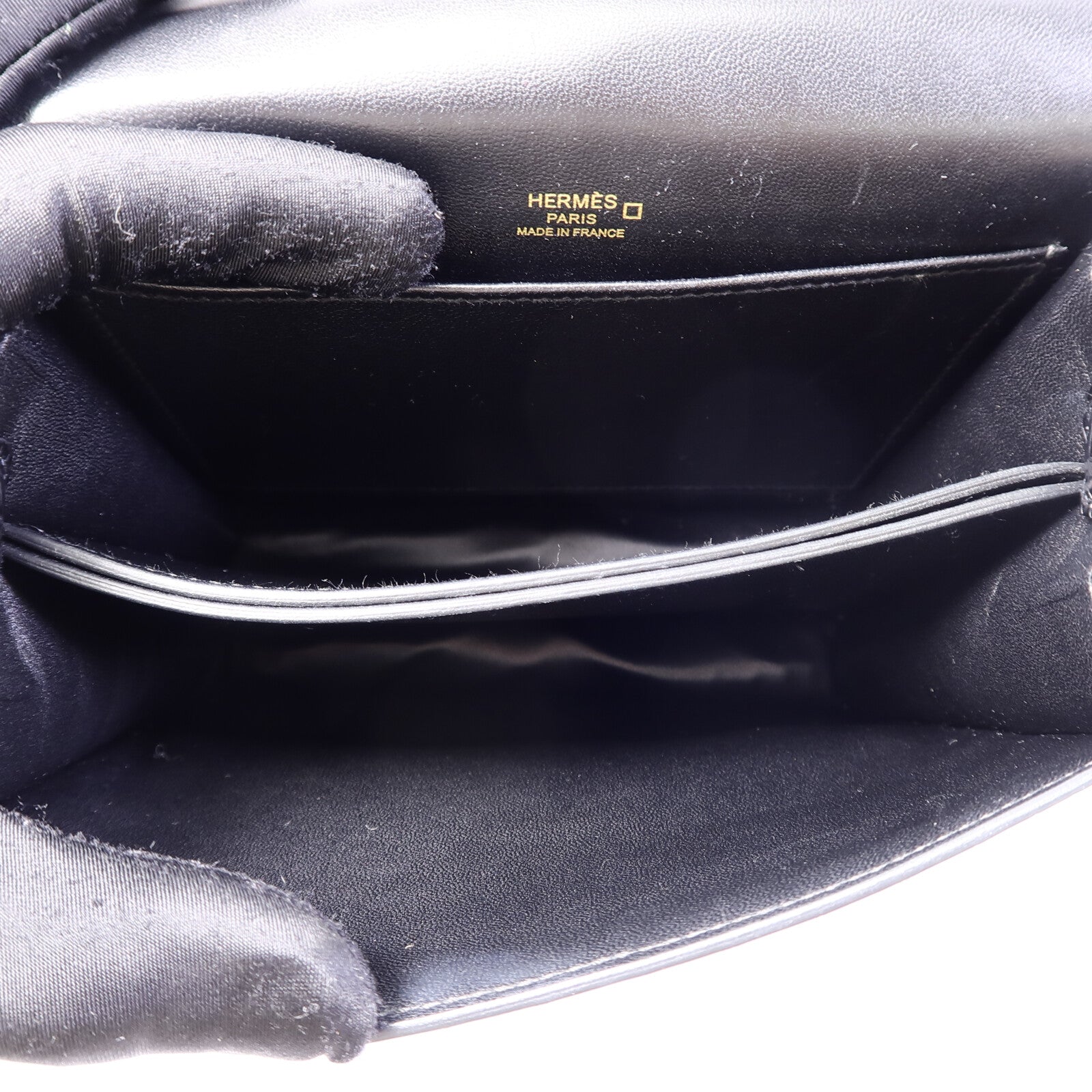HERMES Croco Niloticus皮革Roulis Mini肩背袋Noir