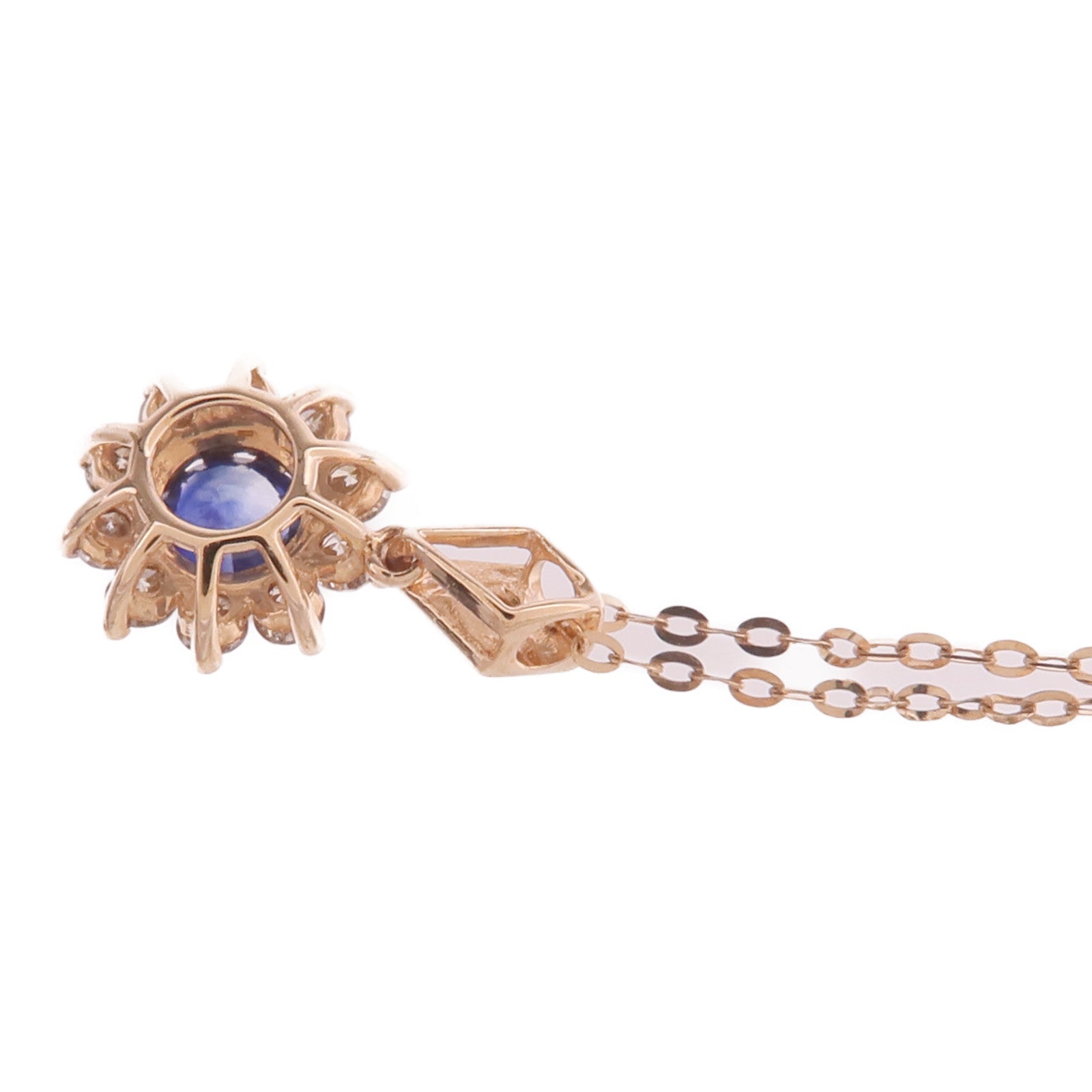 JEWELRY 18K玫瑰金Sapphire Diamond Necklace藍寶石/鑽石項鍊
