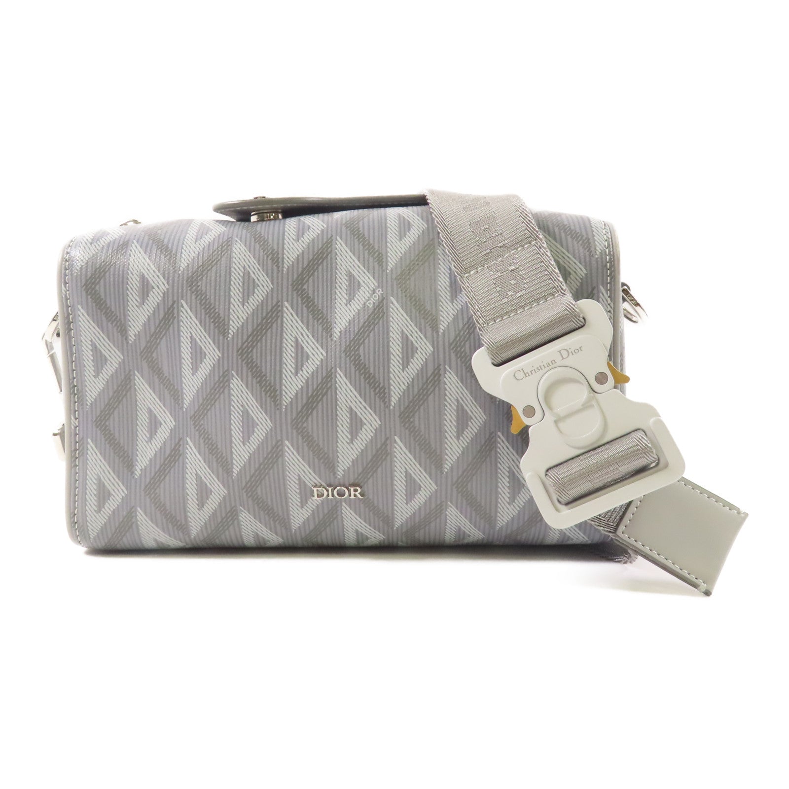 Dior 塗層帆布Shoulder Bag銀扣肩背袋