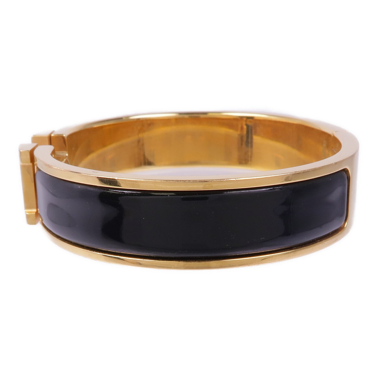 HERMES 金屬/琺瑯Clic H手鐲Noir