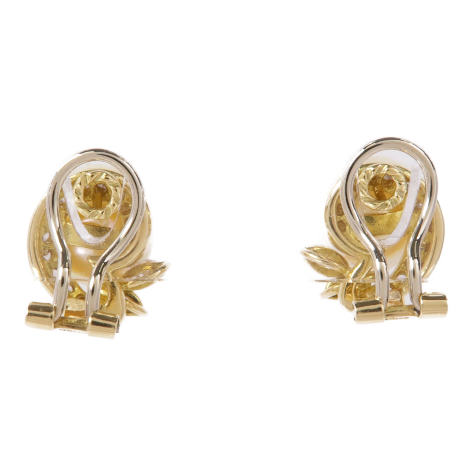 JEWELRY 【激減優惠】18K黃金Pearl Diamond Earrings鑽石耳環