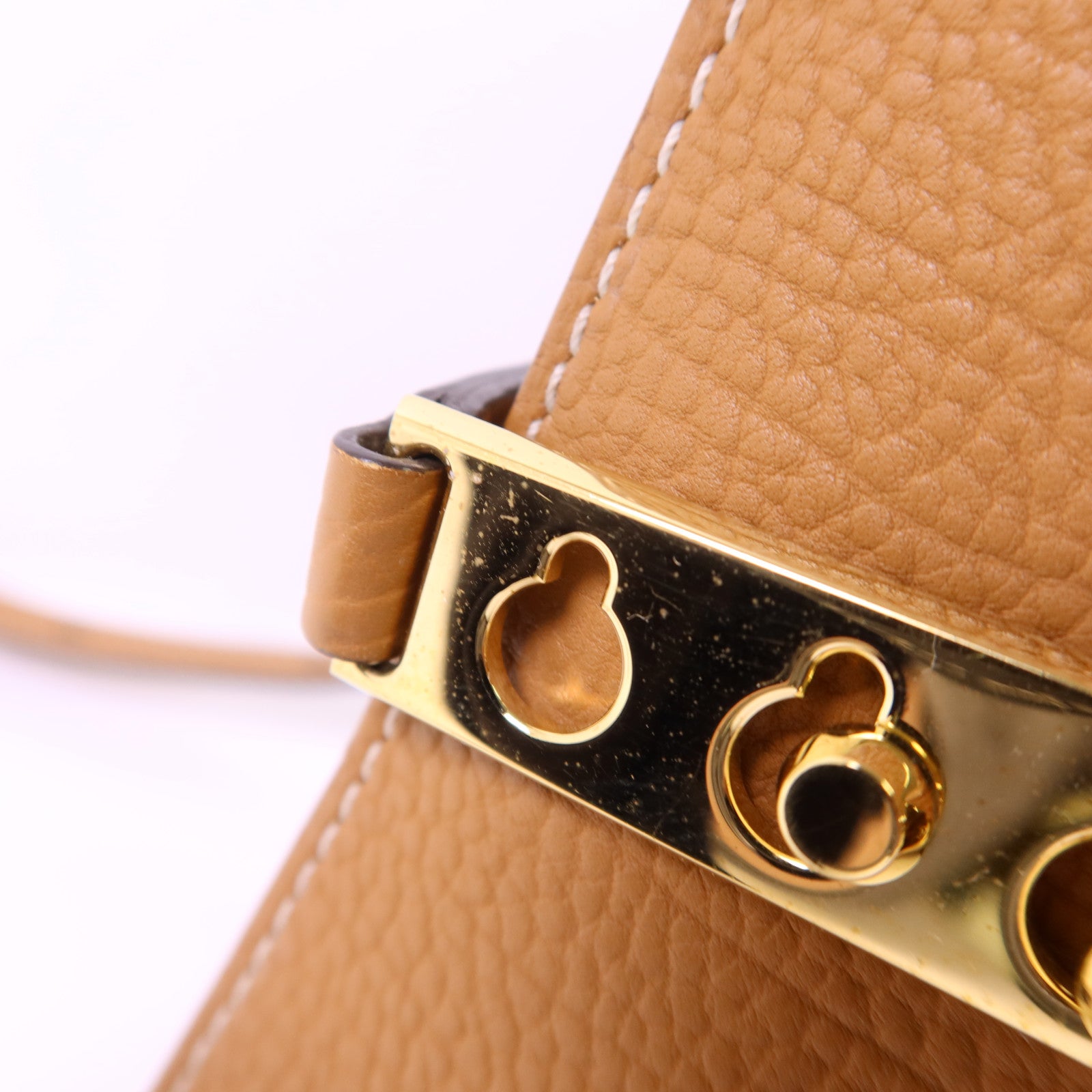 Delvaux 牛皮皮革Tempete PM金扣手挽肩背兩用袋