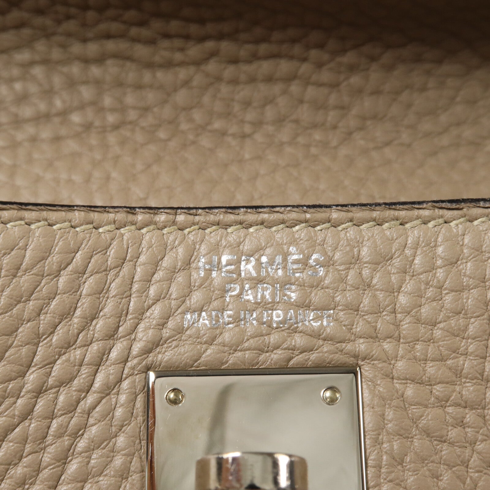 HERMES Clemence皮革Kelly 35手挽肩背兩用袋Gris Tourterelle