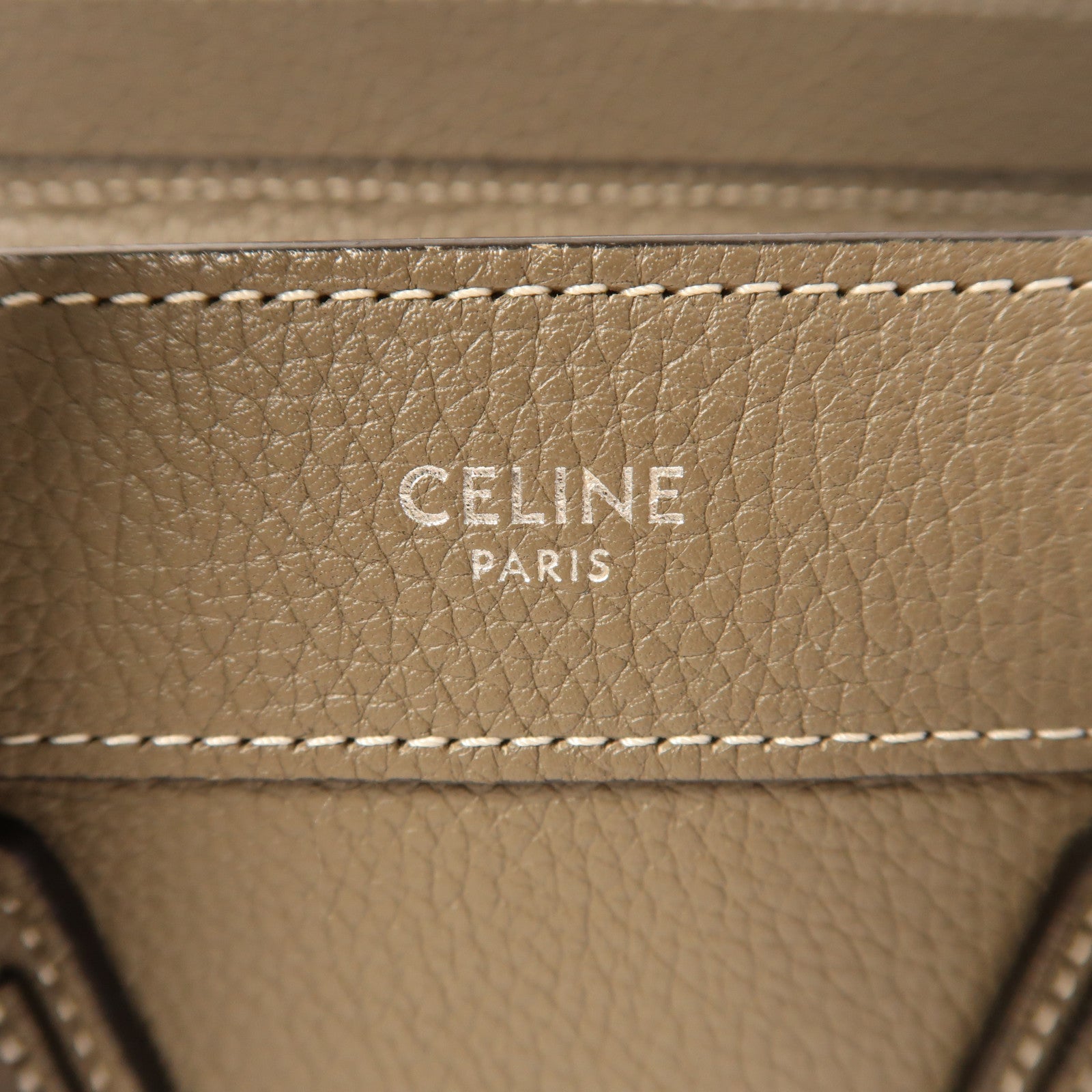 CELINE 牛皮皮革Nano Luggage銀扣手挽肩背兩用袋