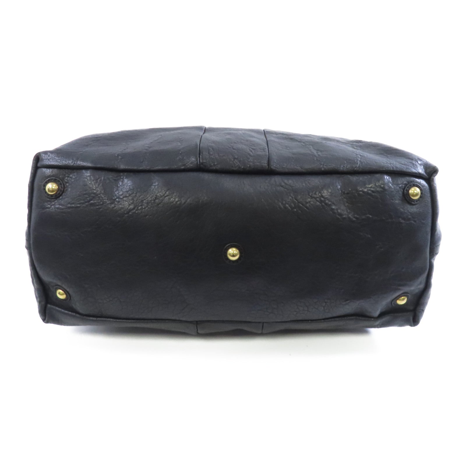 YVES SAINT LAURENT 【激減優惠】皮革Handbag金扣手挽袋黑色