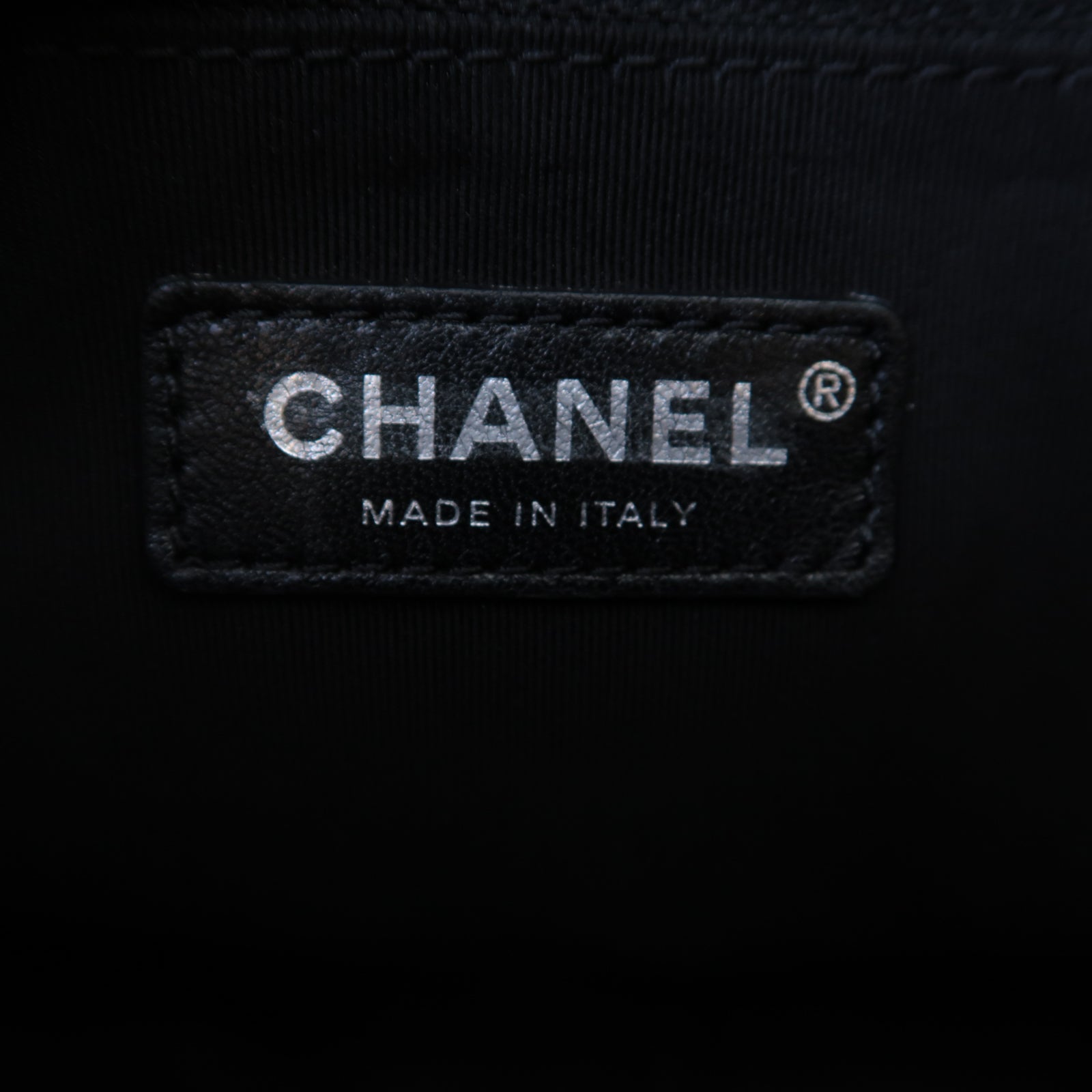 CHANEL **【激減優惠】絨布/牛皮皮革Gabrielle鏈帶肩背袋深藍色/黑色
