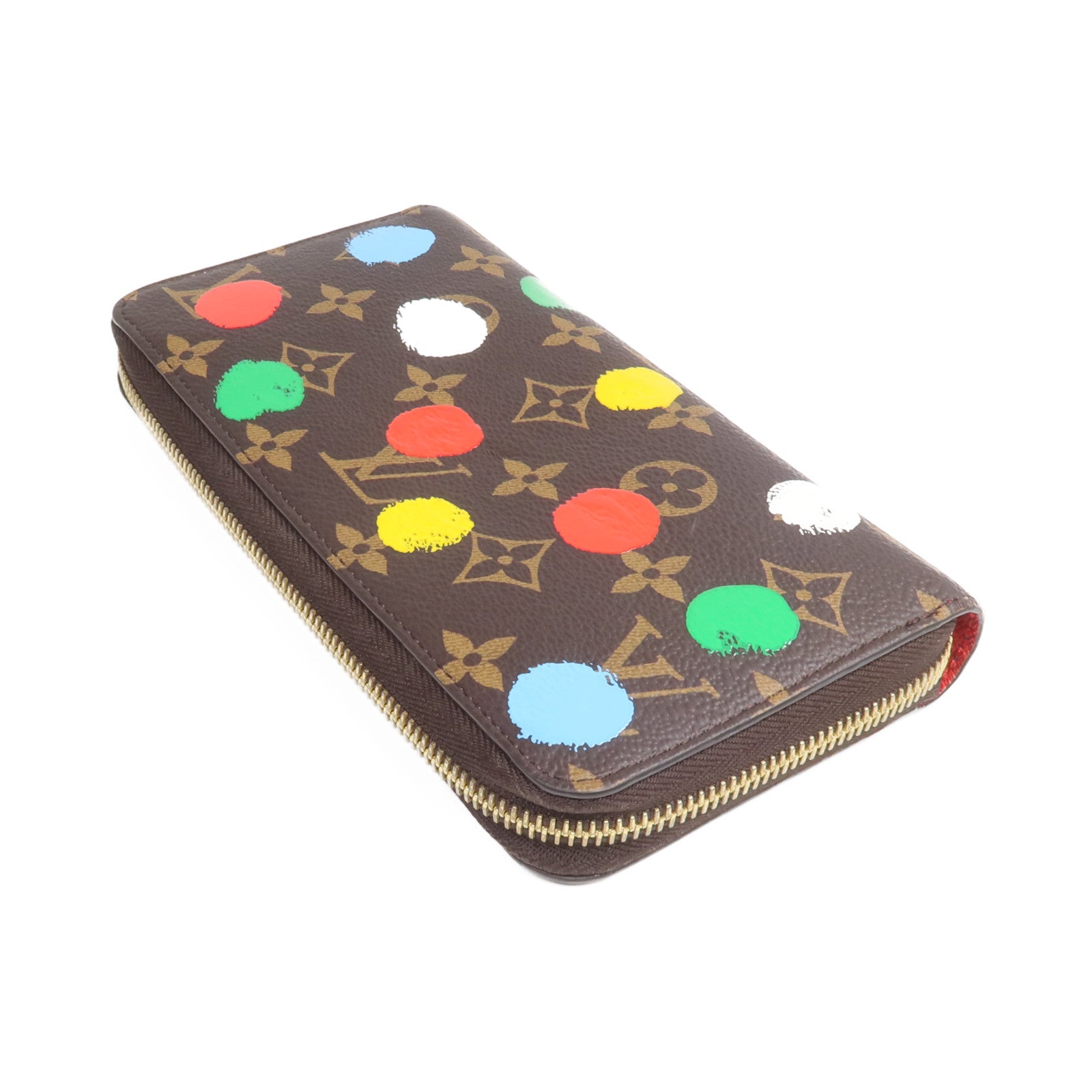 LOUIS VUITTON 【激減優惠】Monogram LV x Yayoi Kusama Zippy Wallet金扣長錢包