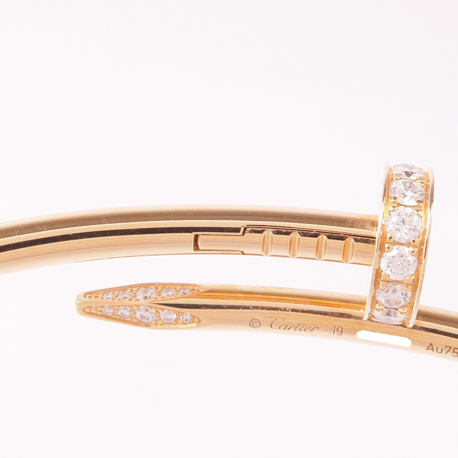 CARTIER 18K玫瑰金Juste Un Clou鑽石手鐲Cartier#19