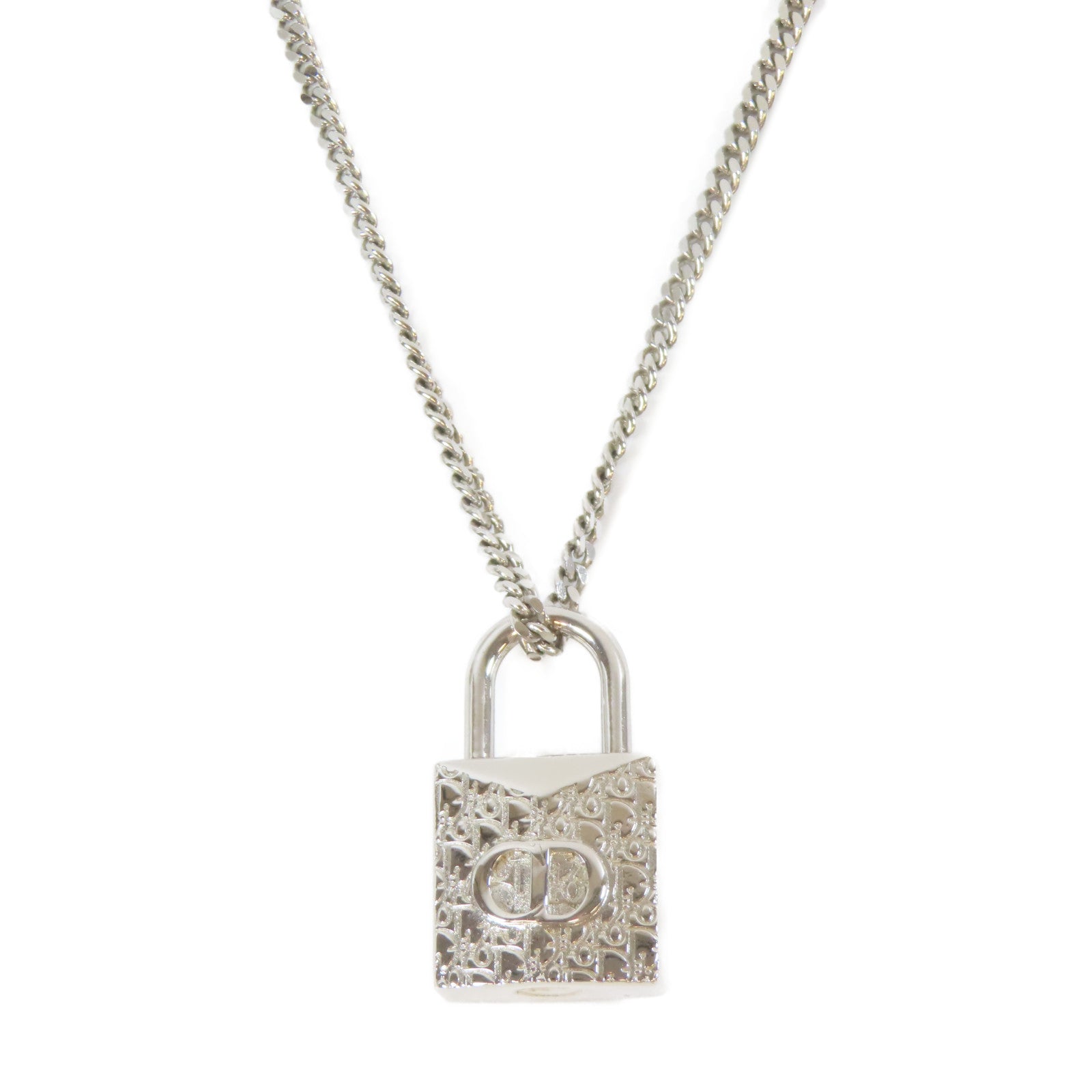Dior 【激減優惠】金屬Lock Necklace銀扣項鍊銀色