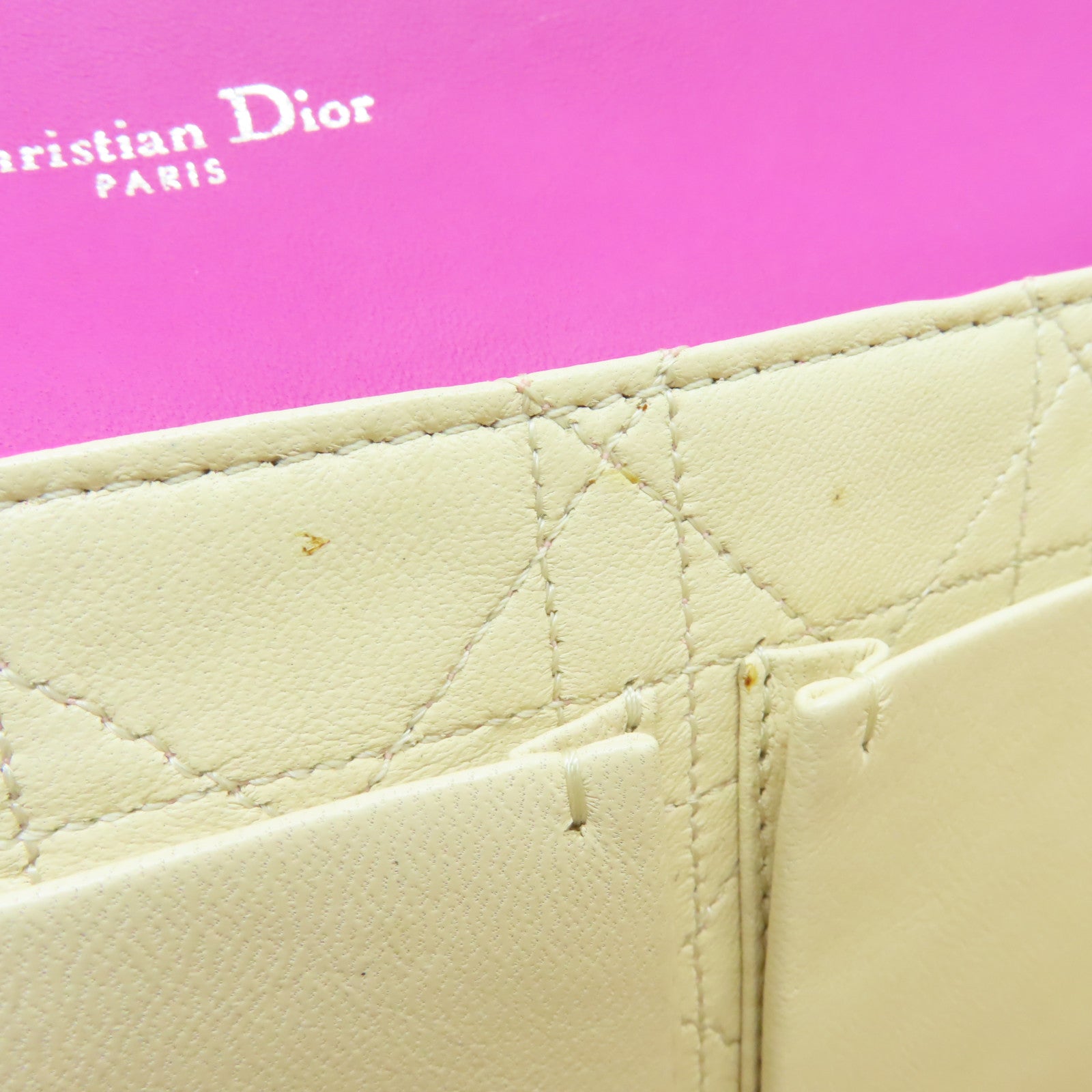 Dior羊皮皮革Miss Dior Chain Shoulder银扣肩背袋粉红色