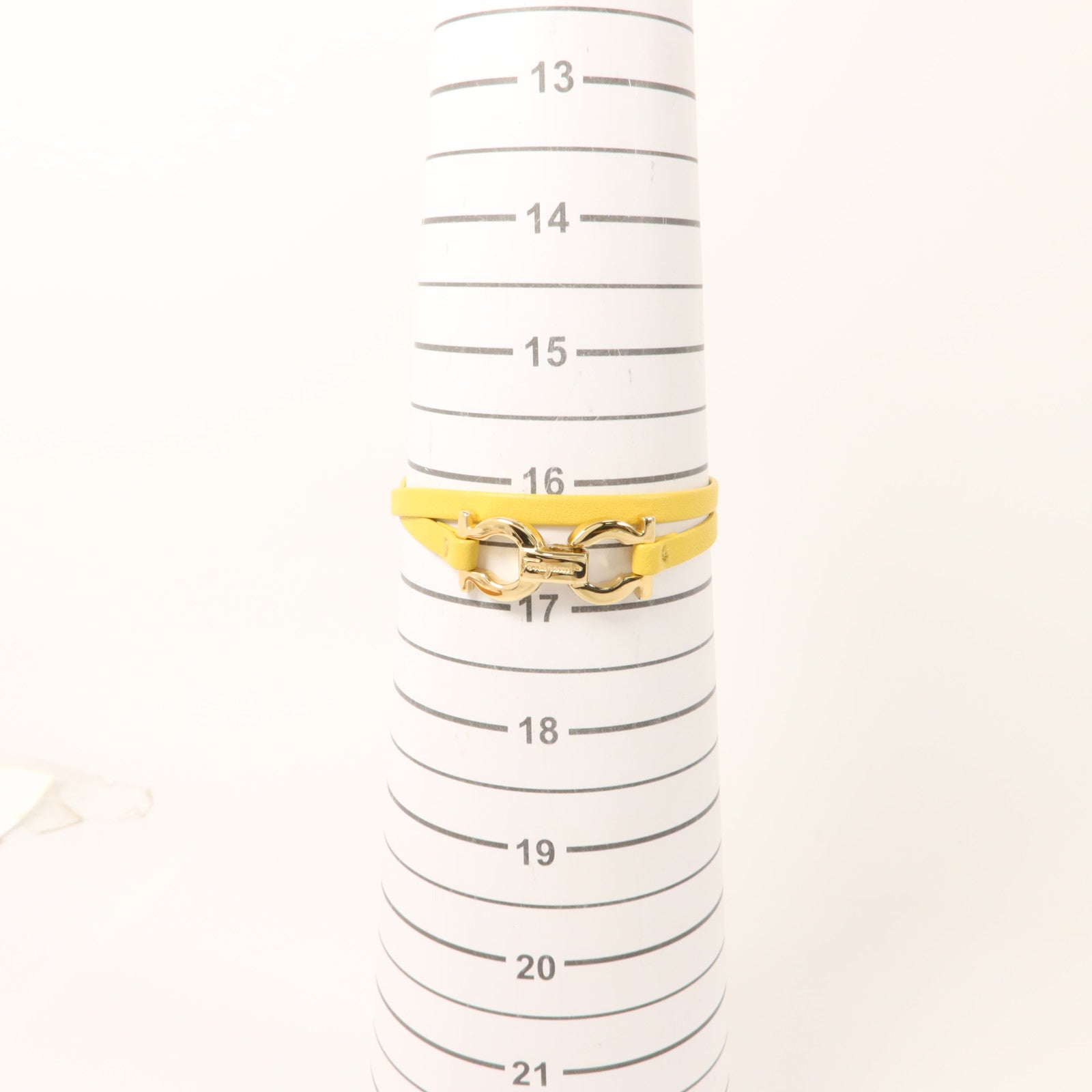 Salvatore Ferragamo 牛皮皮革/金屬Gancini Double Wrap Bracelet手鐲