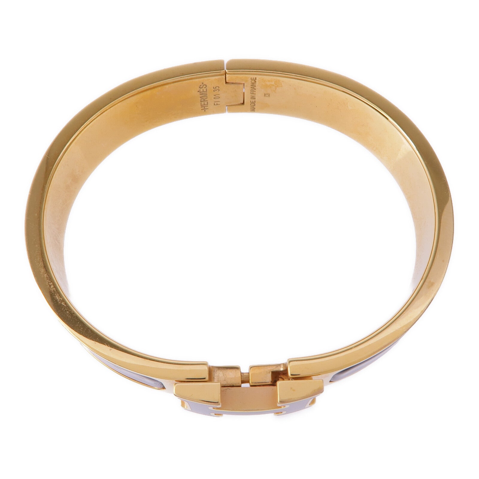 HERMES 金屬/琺瑯Clic H手鐲Noir