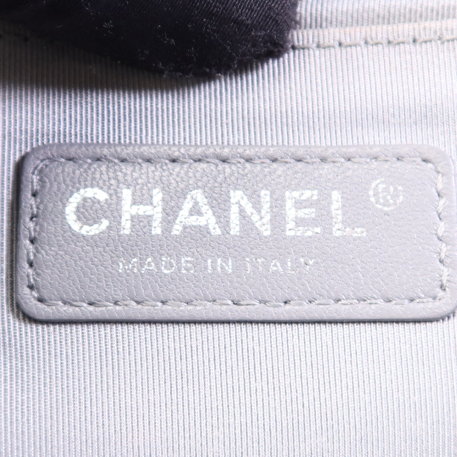 CHANEL 帆布Boy 25銀扣鏈帶肩背袋