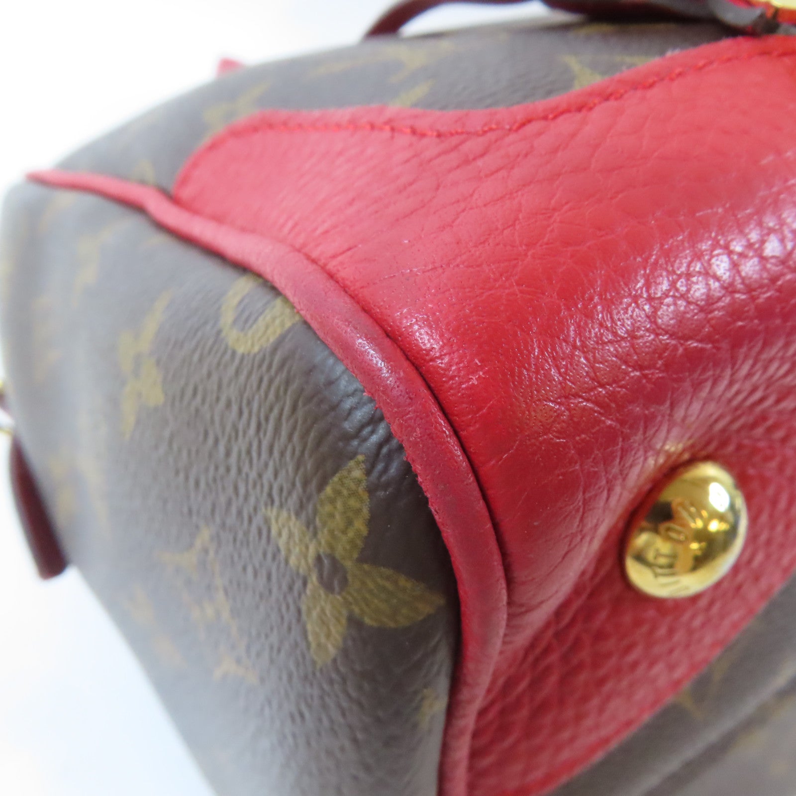LOUIS VUITTON Monogram Retiro PM金扣手挽肩背兩用袋啡色/紅色