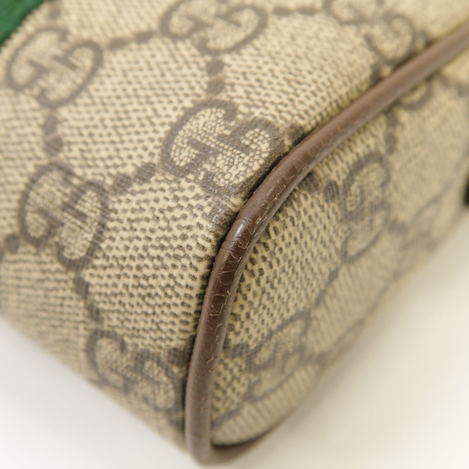 GUCCI 塗層帆布Ophidia GG金扣肩背袋棕色