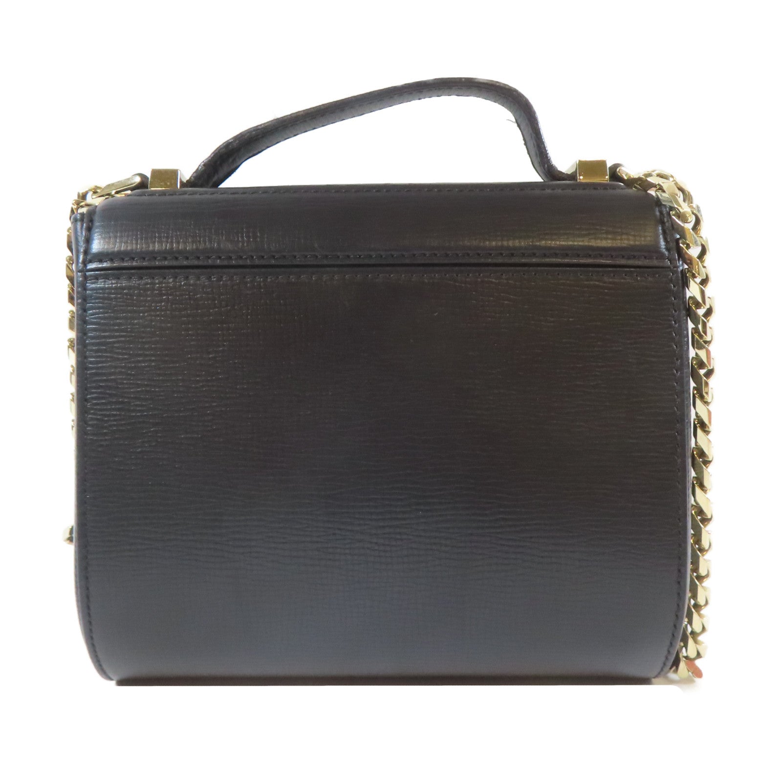 GIVENCHY 牛皮皮革 Pandora Box 金扣 鏈帶肩背袋 黑色