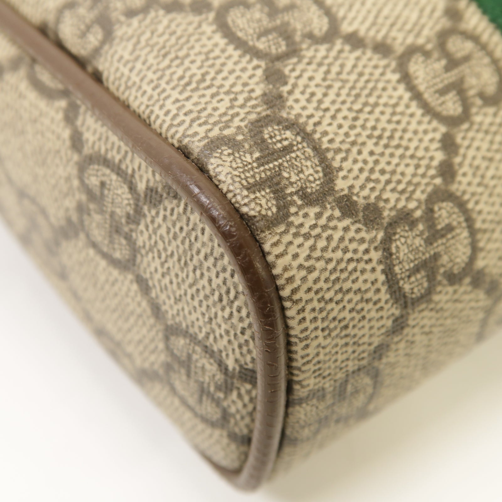 GUCCI 塗層帆布Ophidia GG金扣肩背袋棕色