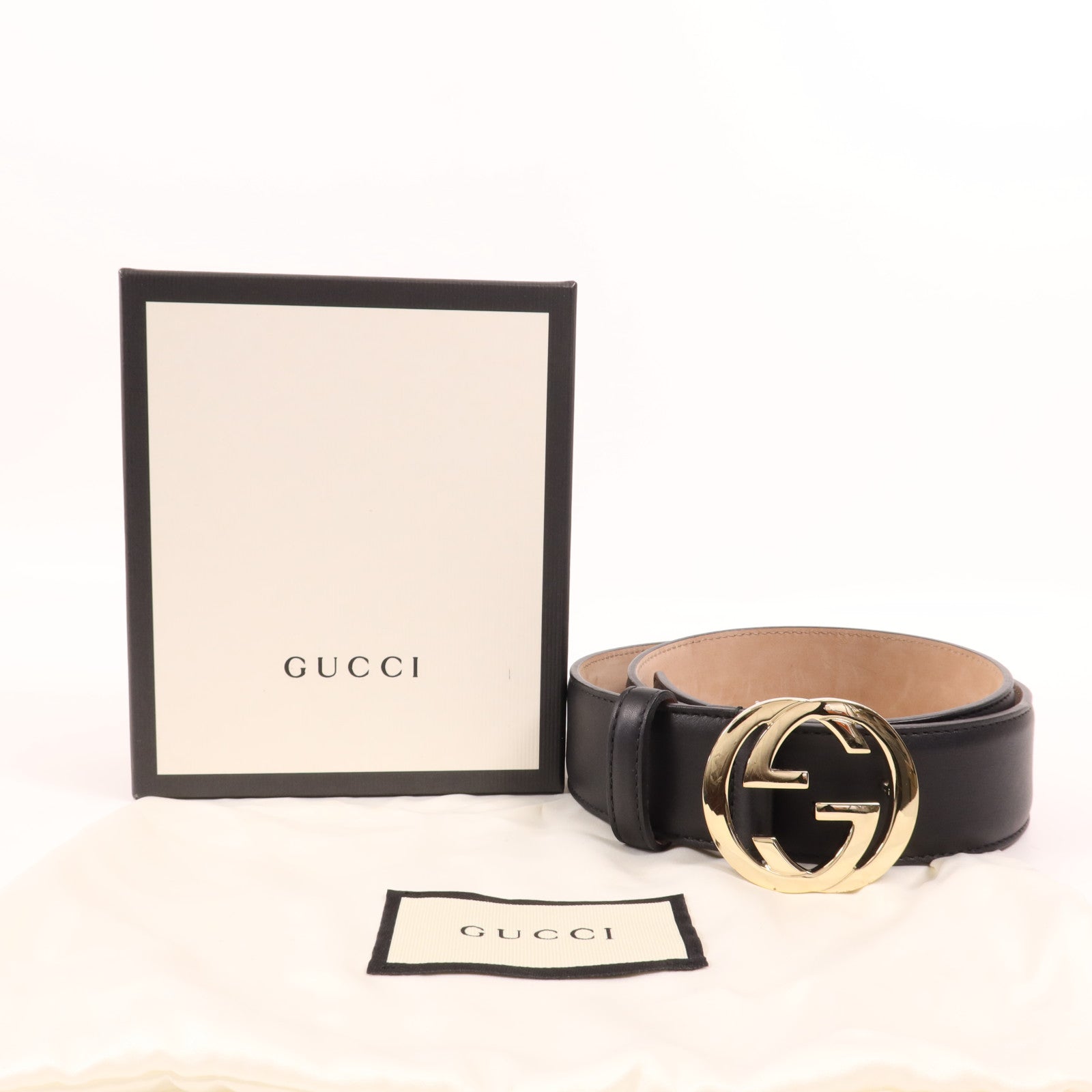 GUCCI 牛皮皮革Belt金扣皮帶