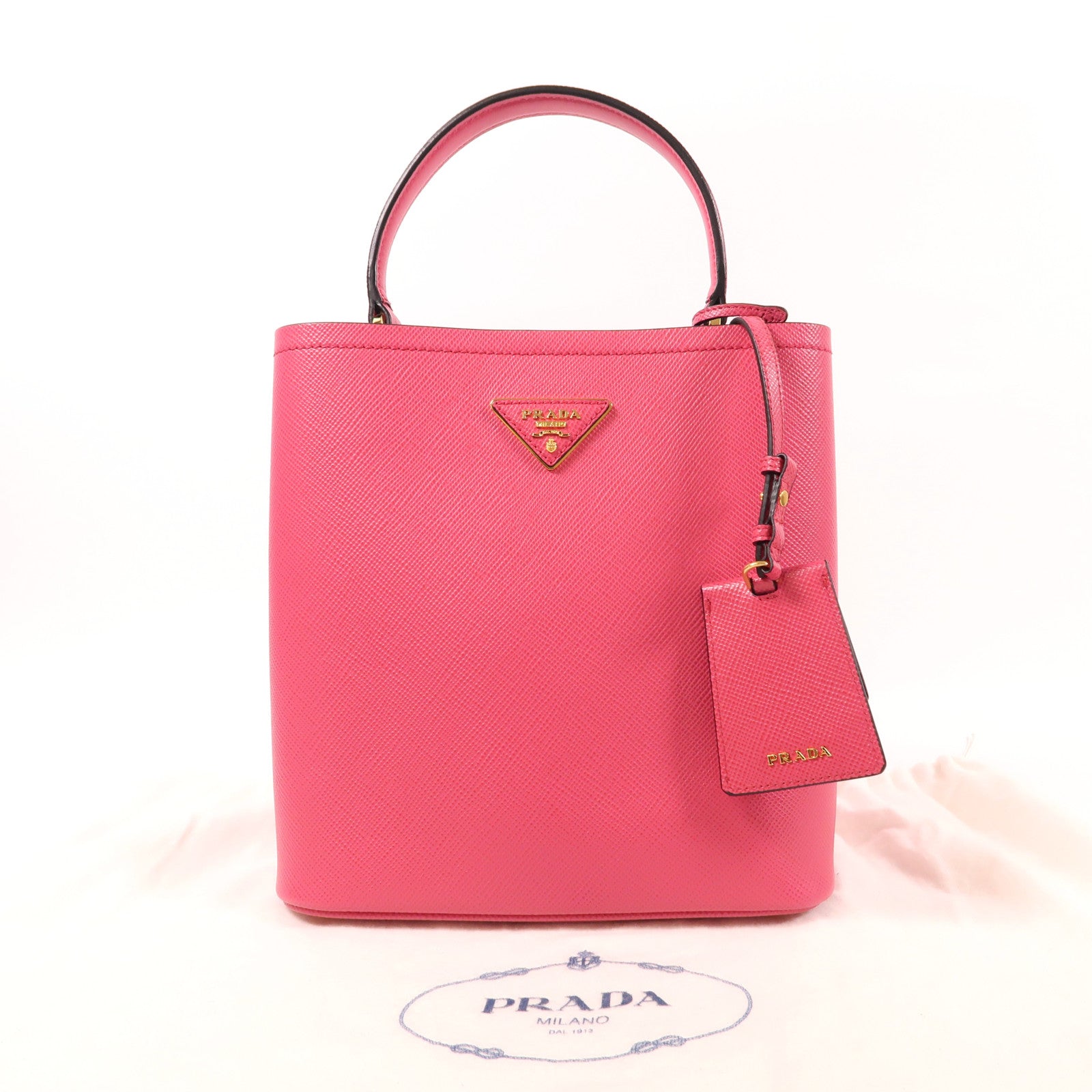 PRADA 牛皮皮革Shoulder Bag金扣手挽袋