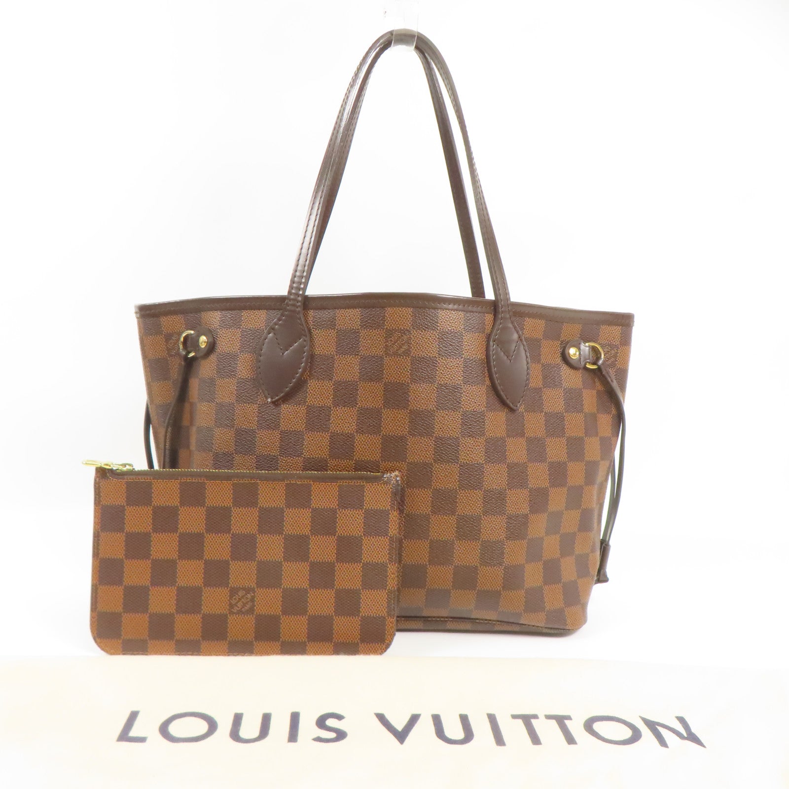 LOUIS VUITTON LV GHW Neverfull PM Tote Bag M40155 Damier Ebene Brown