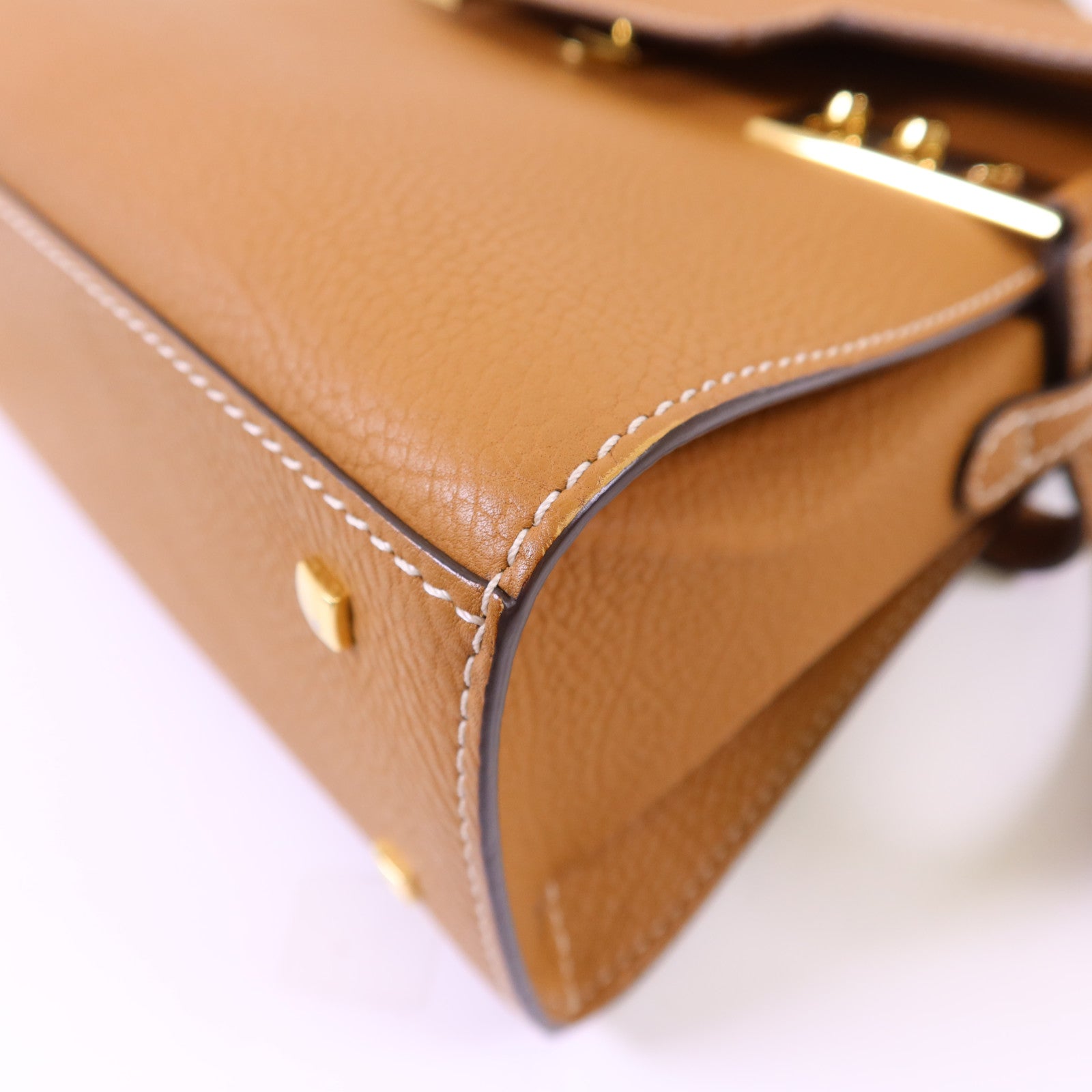 Delvaux 牛皮皮革Tempete PM金扣手挽肩背兩用袋