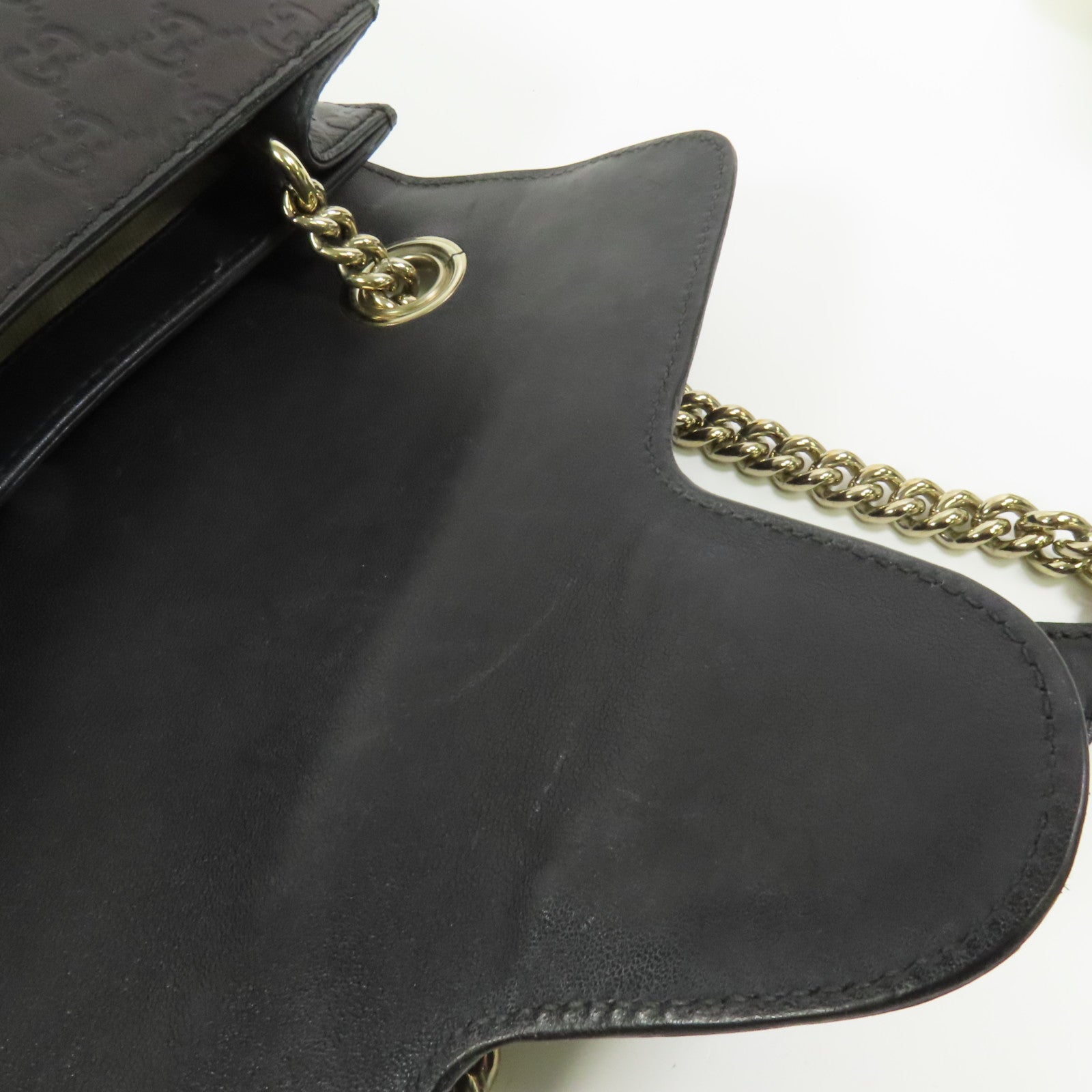 GUCCI 牛皮皮革Emily金扣鏈帶肩背袋