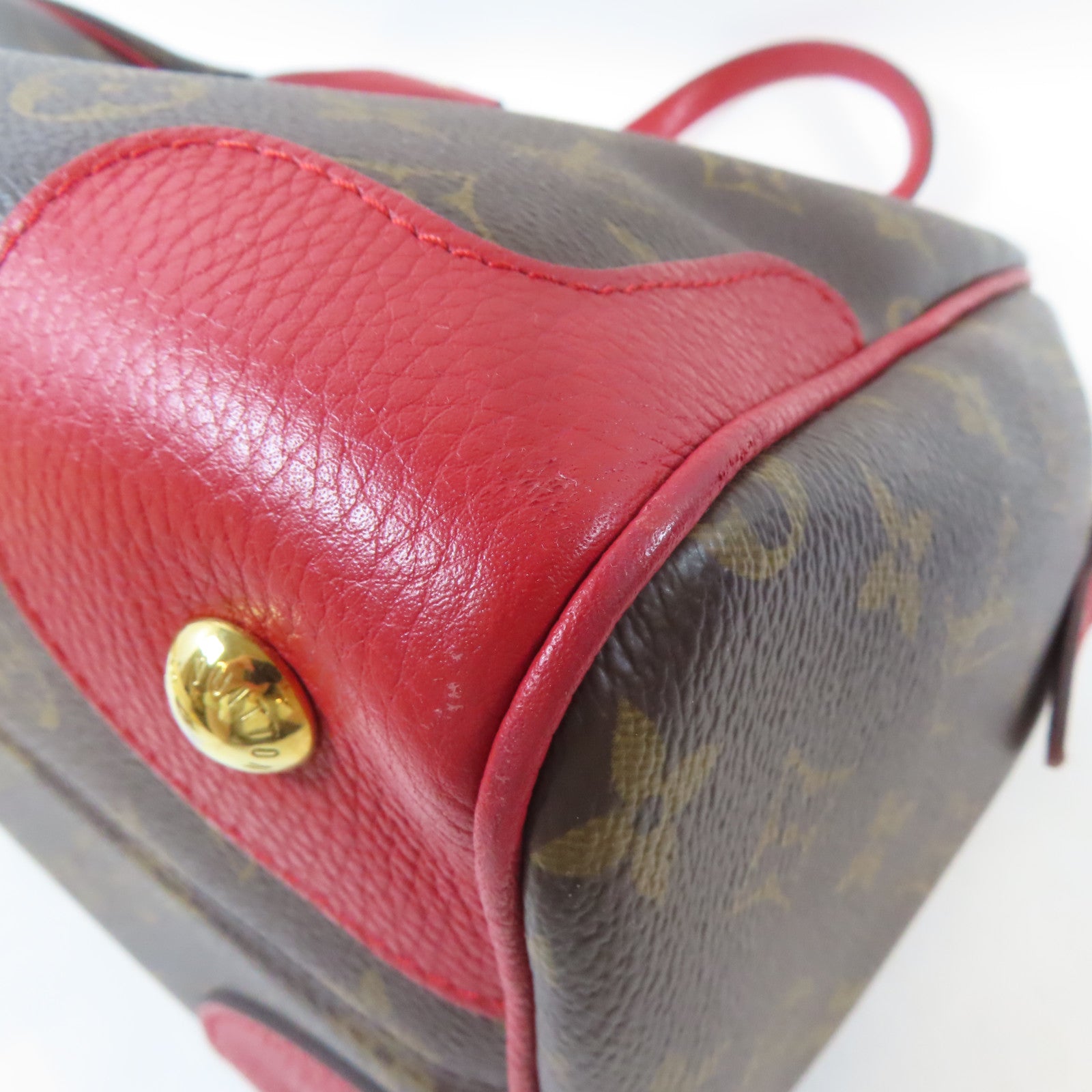 LOUIS VUITTON Monogram Retiro PM金扣手挽肩背兩用袋啡色/紅色