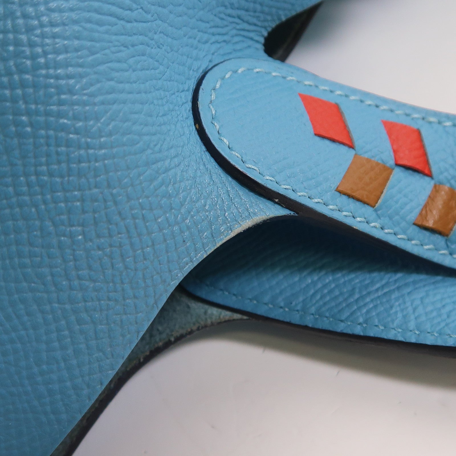HERMES Epsom皮革Picotin MM銀扣手挽袋Bleu Du Nord