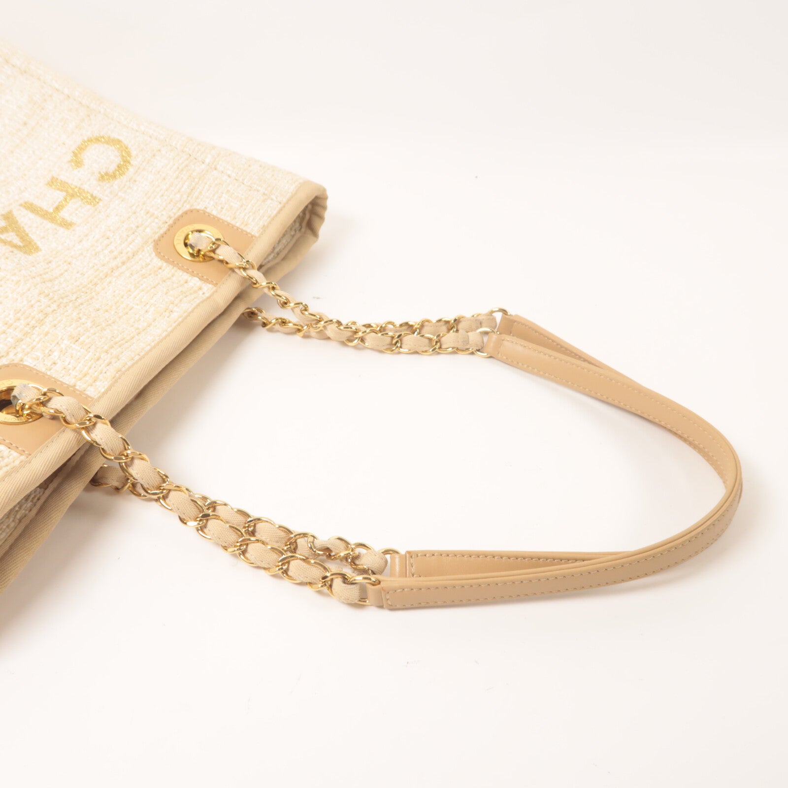 CHANEL 帆布Deauville Tote手挽袋
