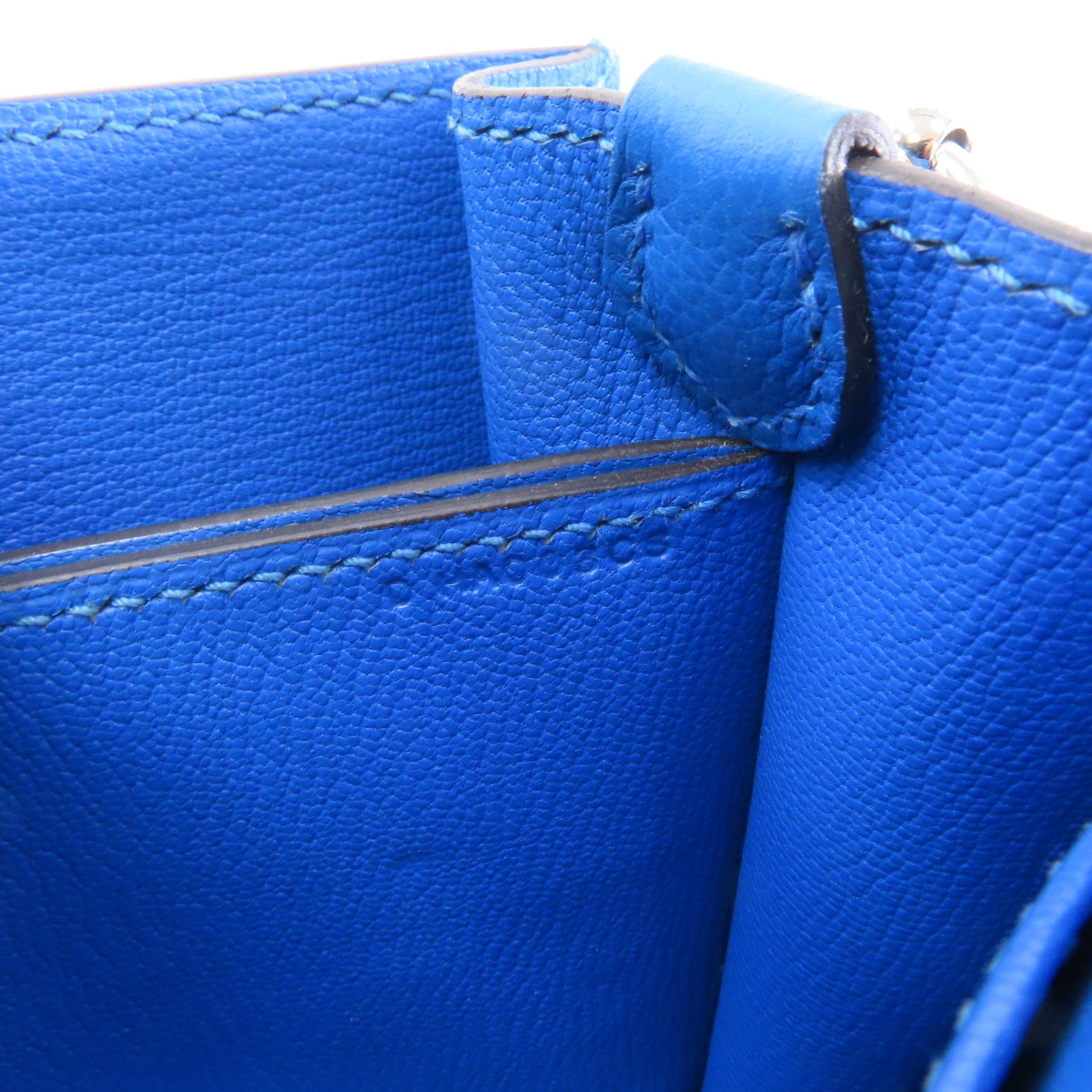 HERMES (PRICE DOWN) PHW Mini Roulis Shoulder Bag Evercolor Leather Bleu Zanzibar/Blue