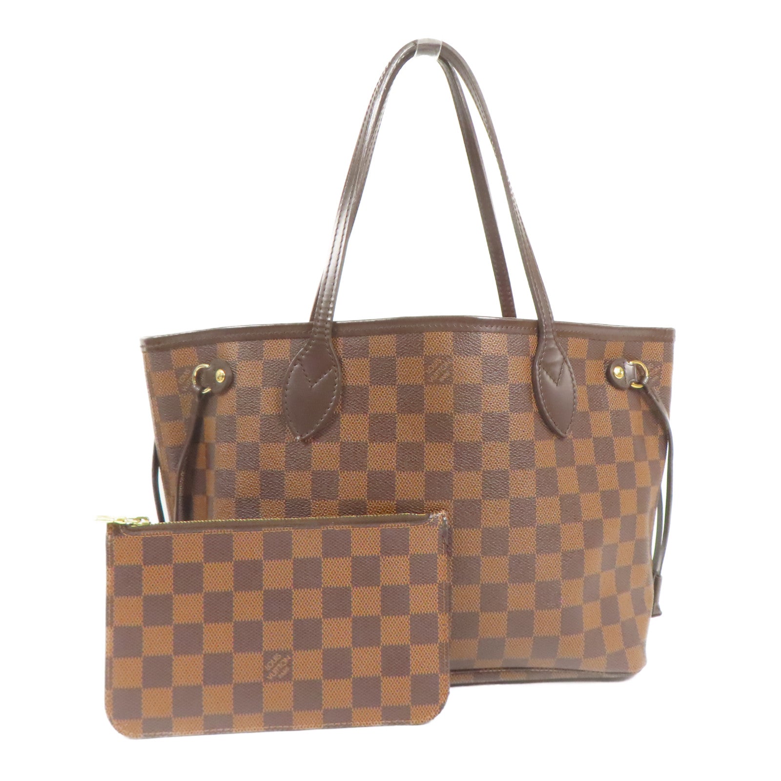 LOUIS VUITTON LV GHW Neverfull PM Tote Bag M40155 Damier Ebene Brown