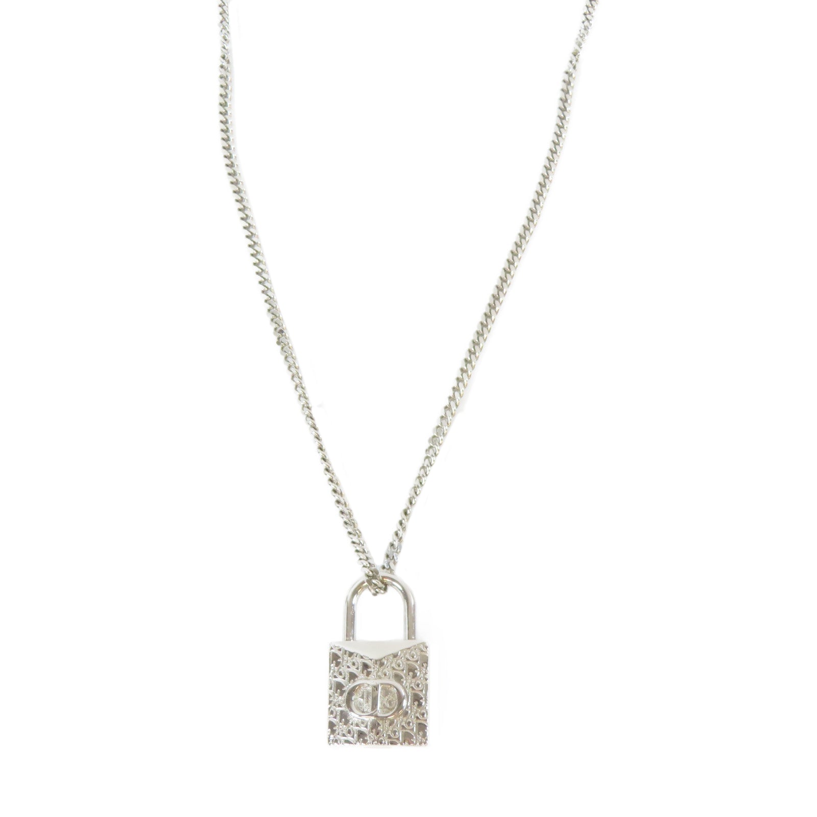 Dior 【激減優惠】金屬Lock Necklace銀扣項鍊銀色