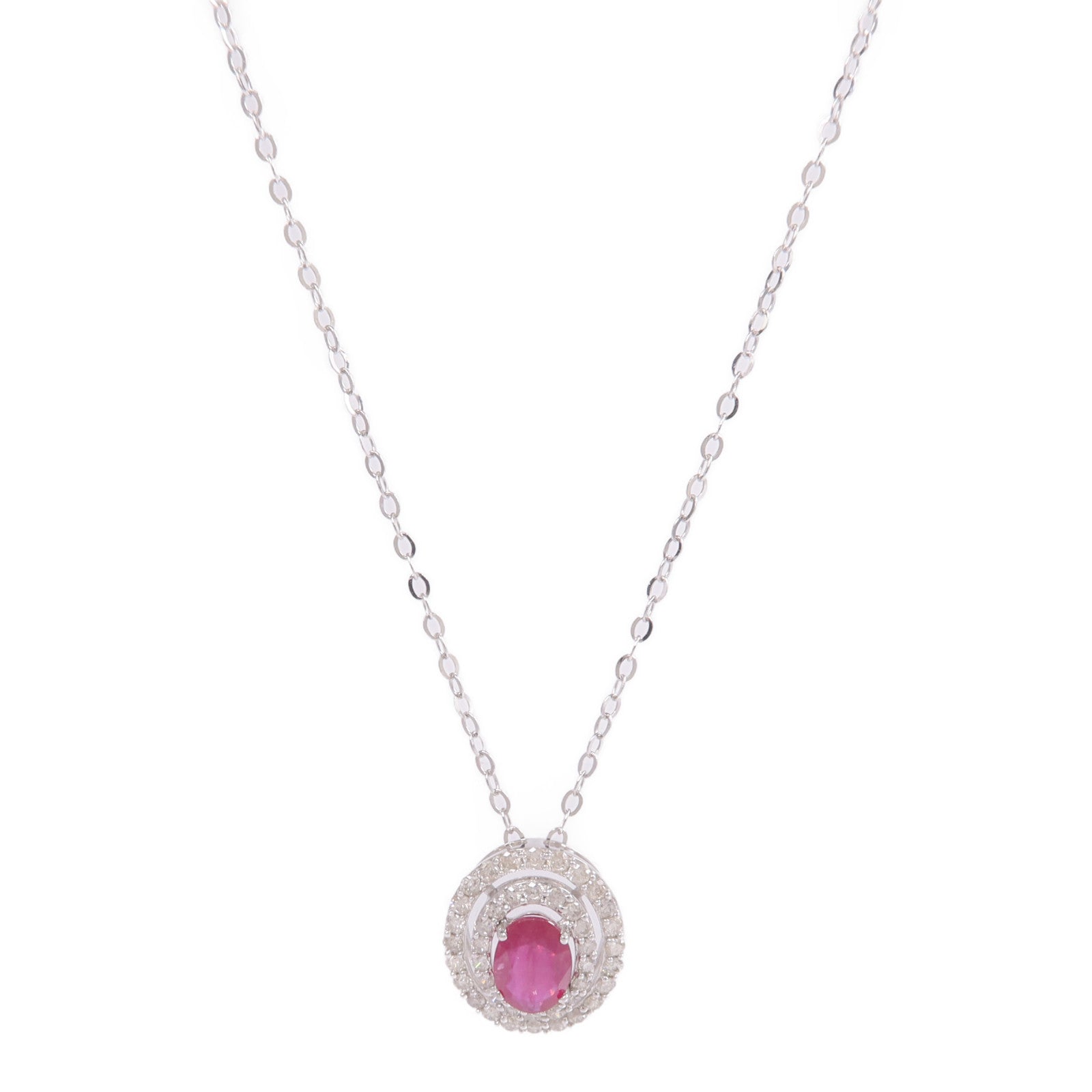 JEWELRY 18K白金Ruby Diamond Necklace紅寶石/鑽石項鍊