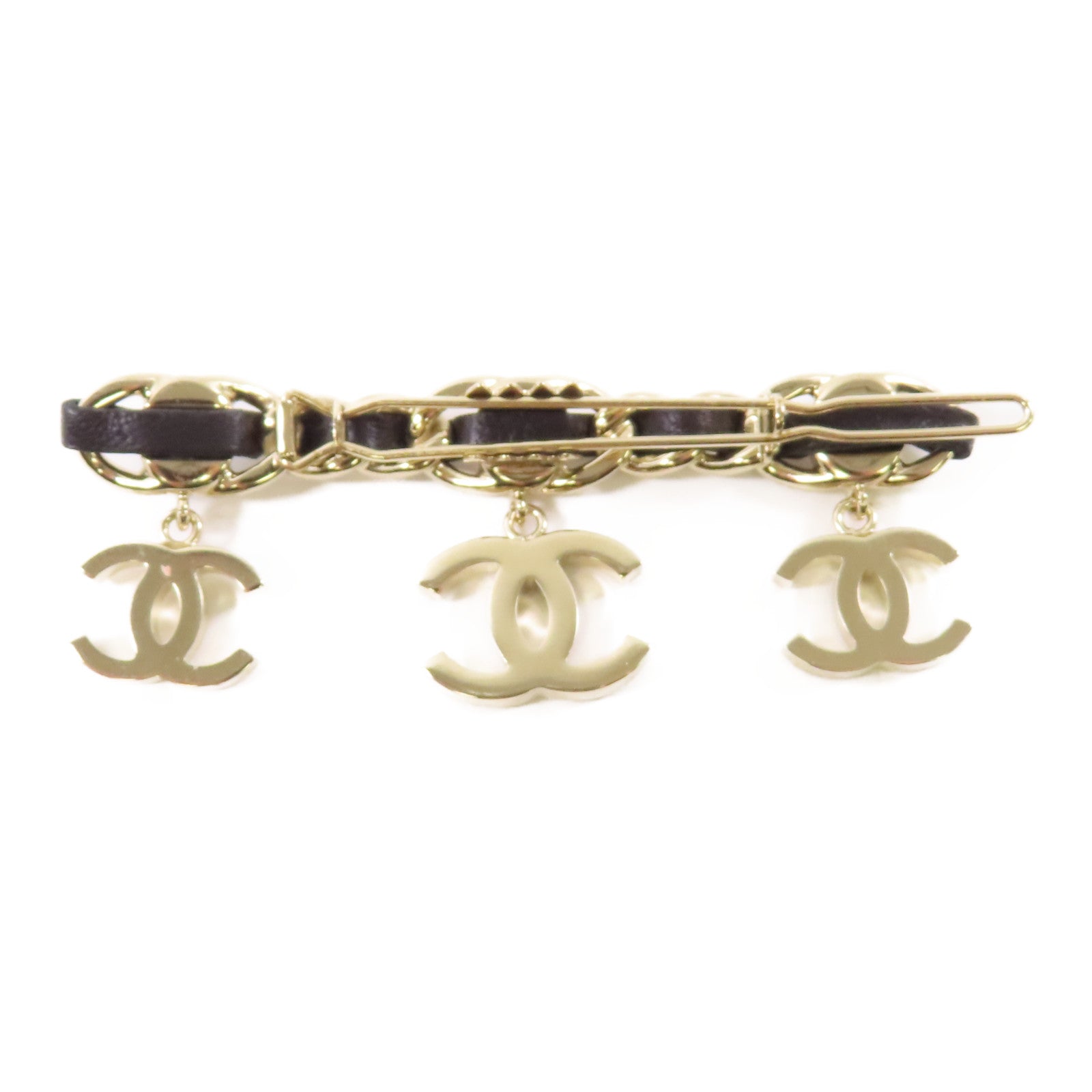 CHANEL 金屬Hair Clip髮夾金色