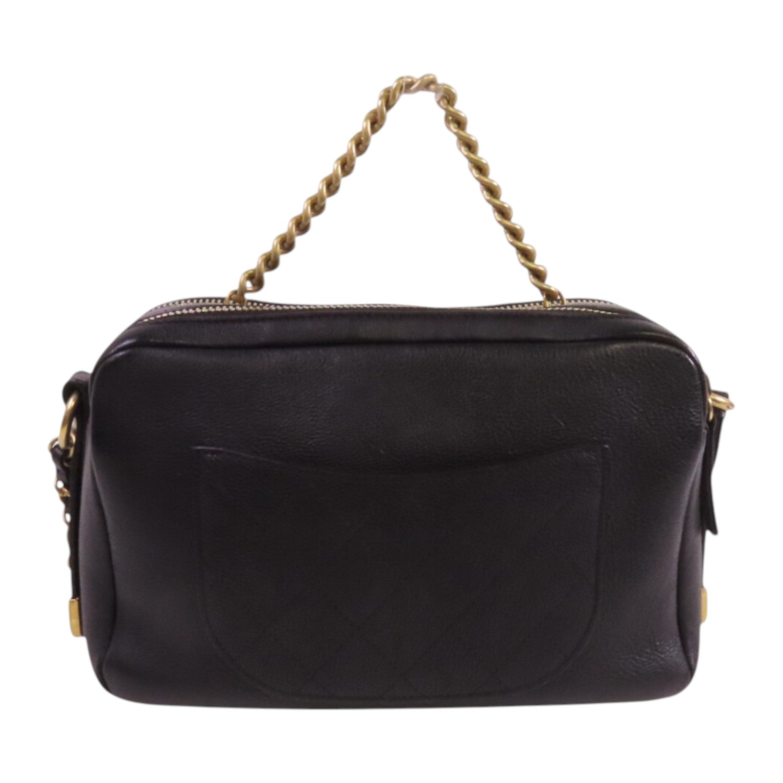 CHANEL 牛皮皮革Chain 2Way Shoulder Bag金扣鏈帶手挽肩背兩袋