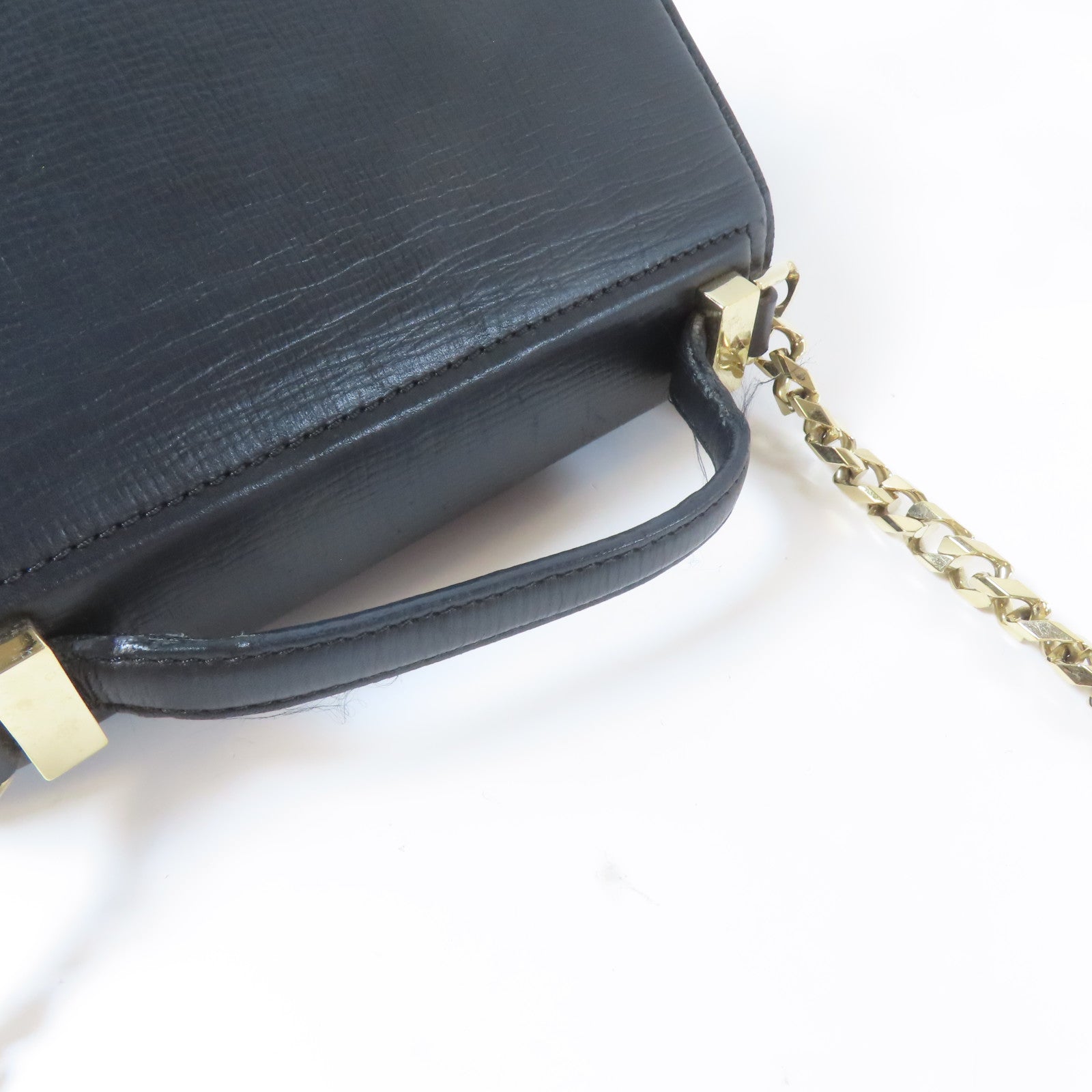GIVENCHY 牛皮皮革 Pandora Box 金扣 鏈帶肩背袋 黑色