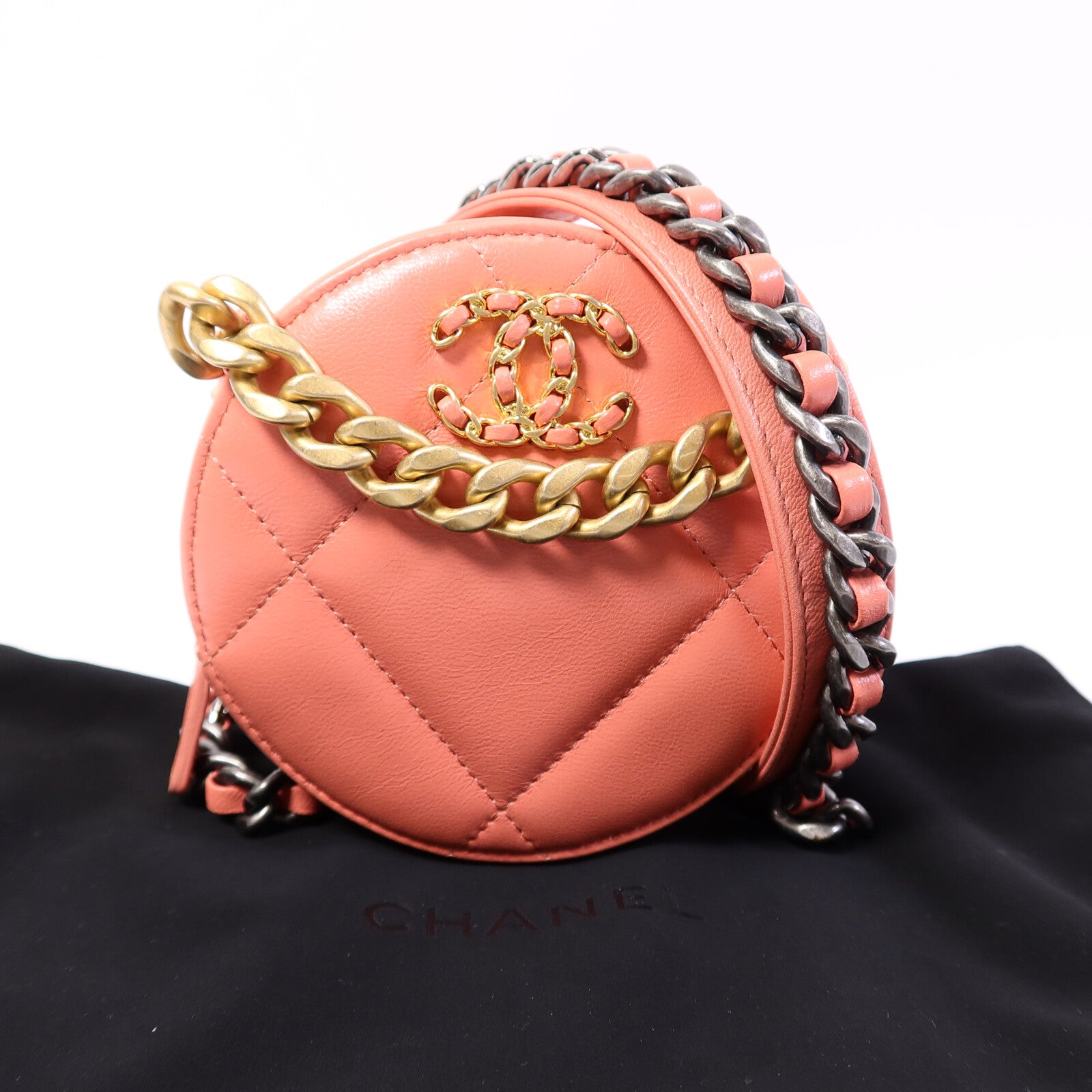 CHANEL 羊皮皮革Chanel 19 Clutch Bag鏈帶肩背袋