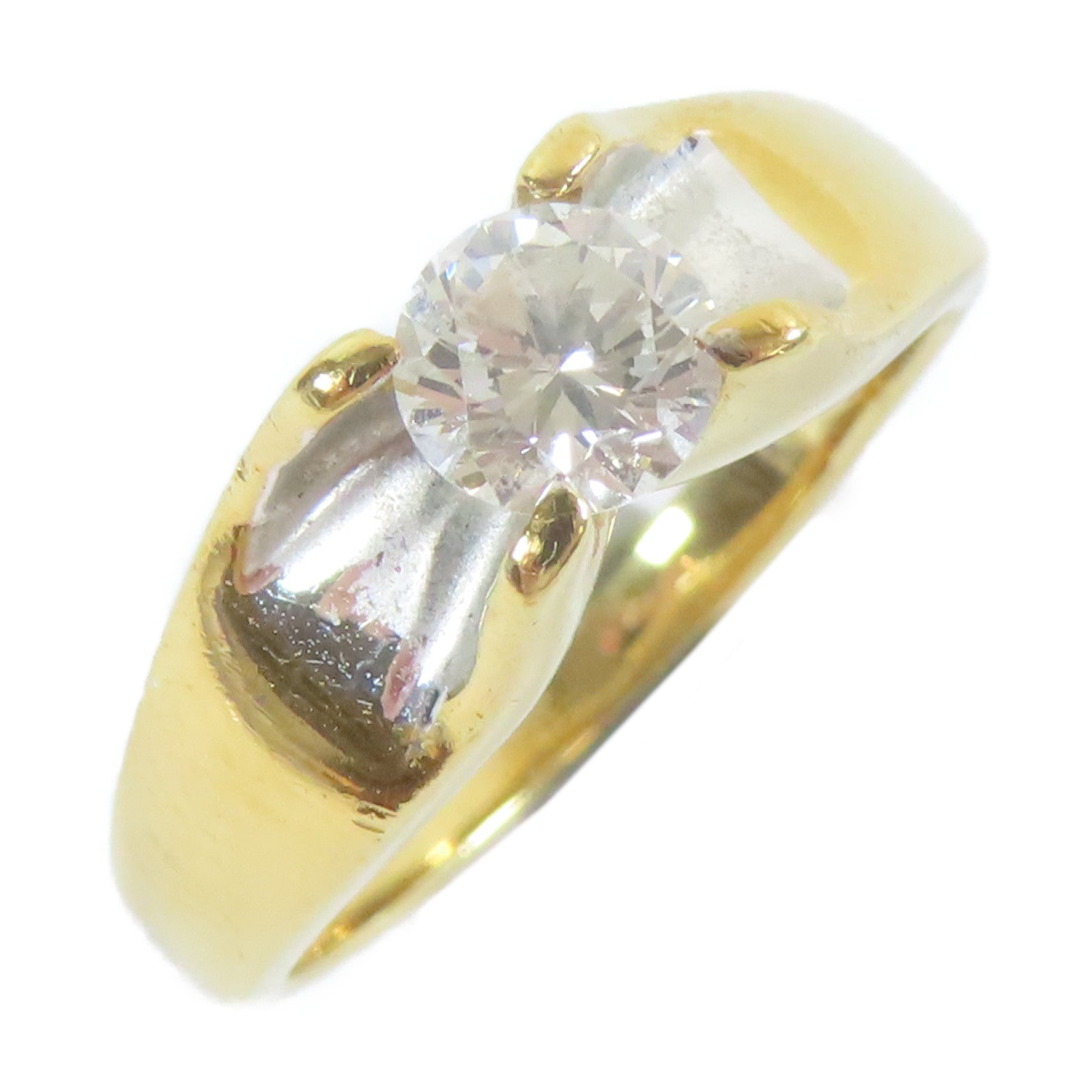 JEWELRY 【激減優惠】18K黃金Diamond Ring0.41ct鑽石戒指US#4.75
