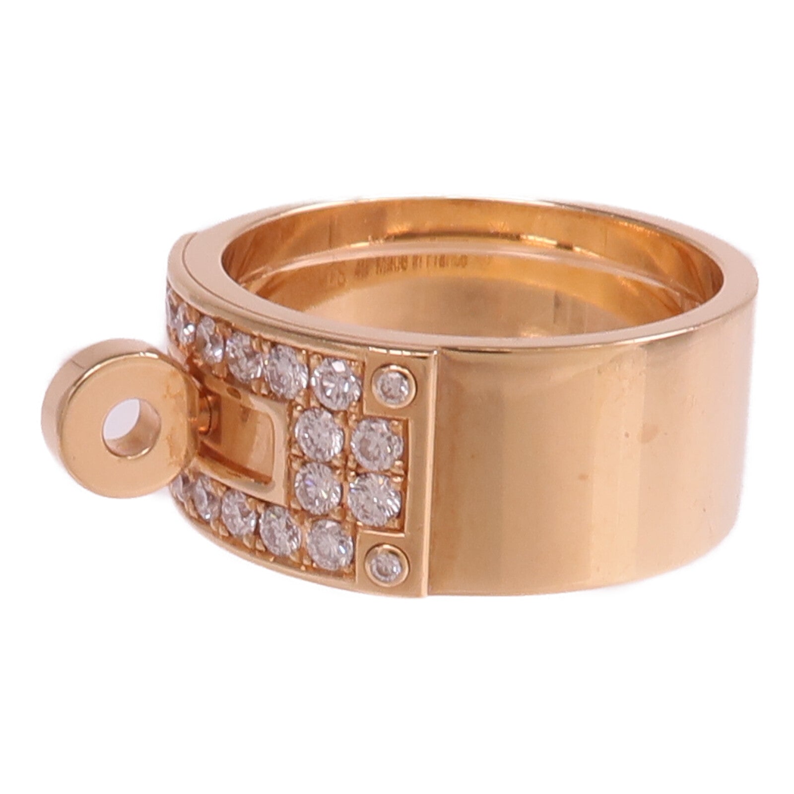 HERMES 18K玫瑰金Bague Kelly Ring鑽石戒指