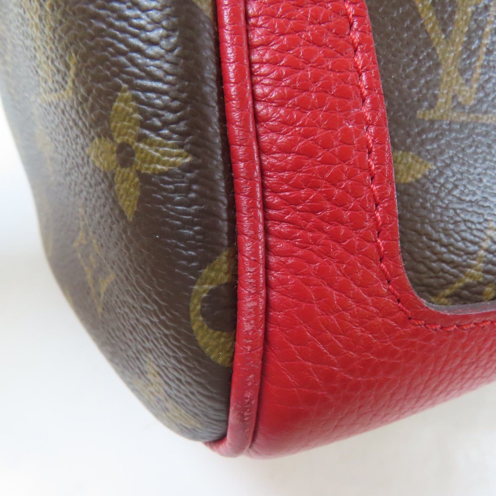 LOUIS VUITTON Monogram Retiro PM金扣手挽肩背兩用袋啡色/紅色
