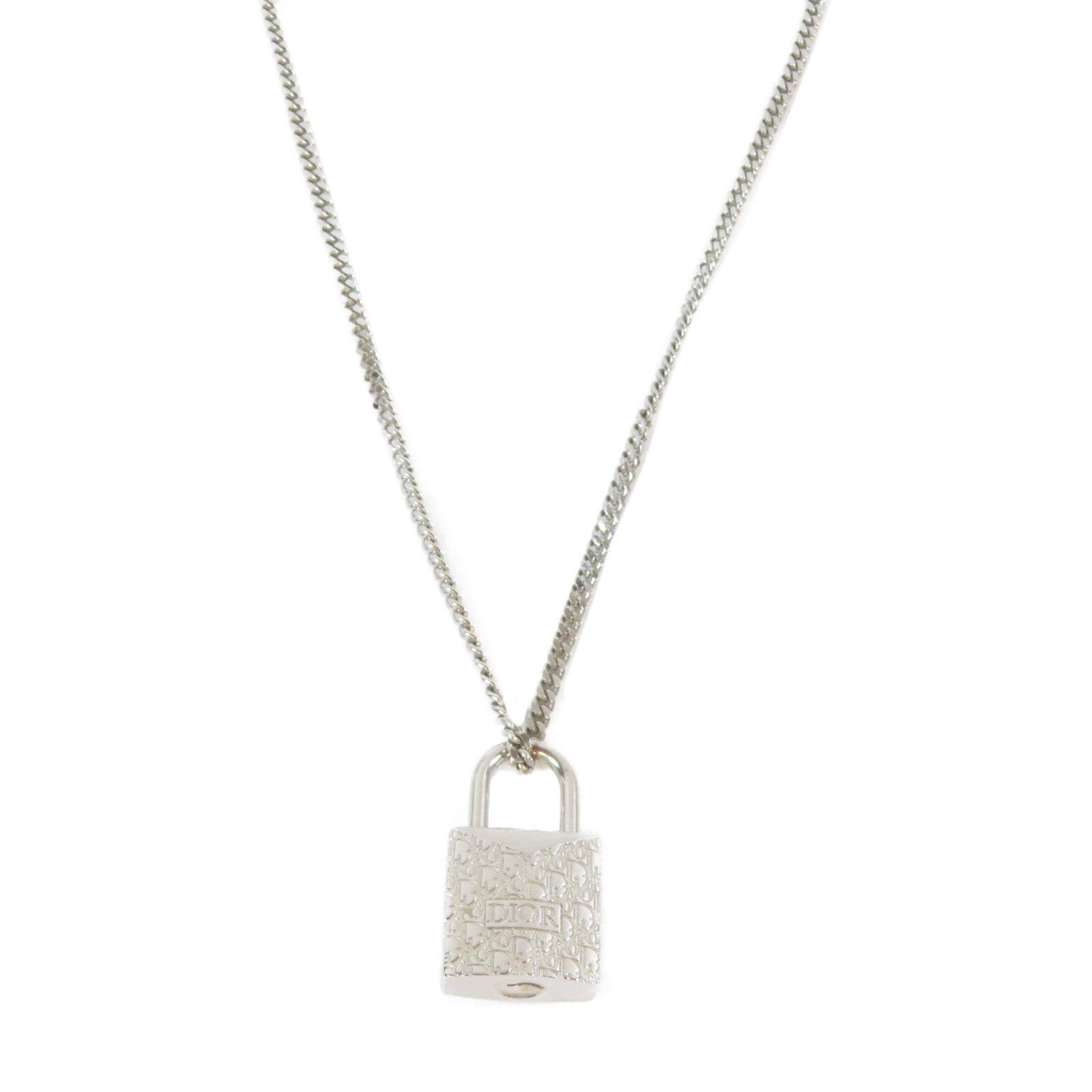 Dior 【激減優惠】金屬Lock Necklace銀扣項鍊銀色